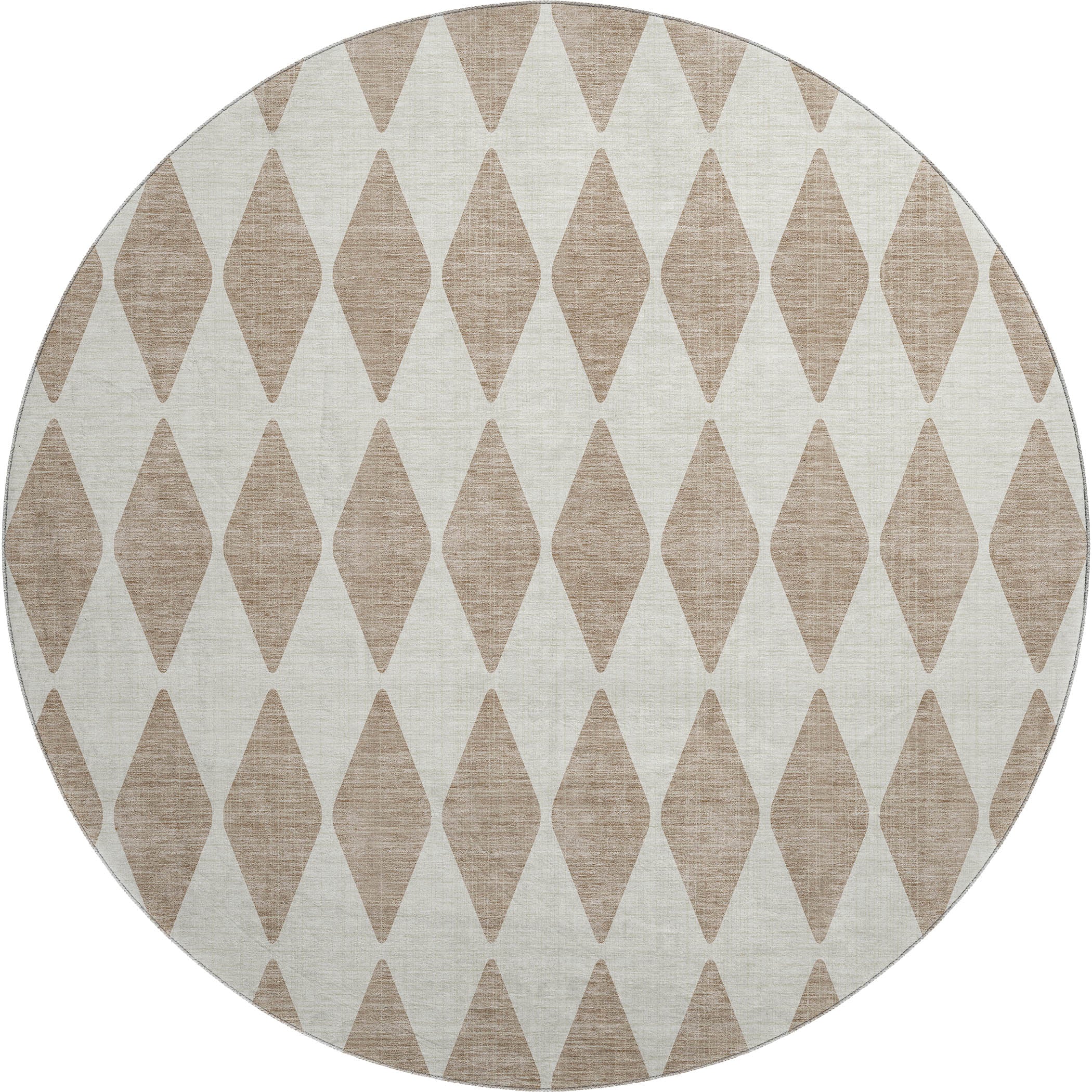 Vienna Machine Washable Transitional Taupe Brown Rug 8' x 8' #shape_Round