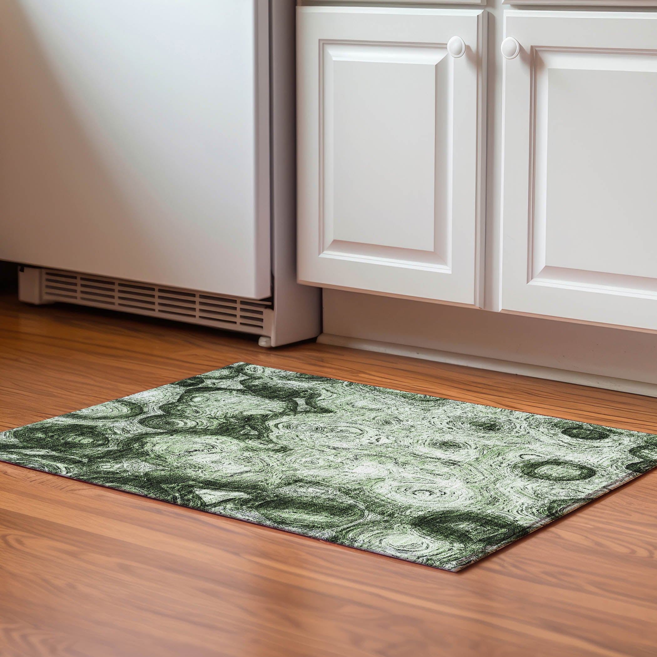 Cartagena Machine Washable Transitional Green Rug 1'8" x 2'6" #shape_Rectangle