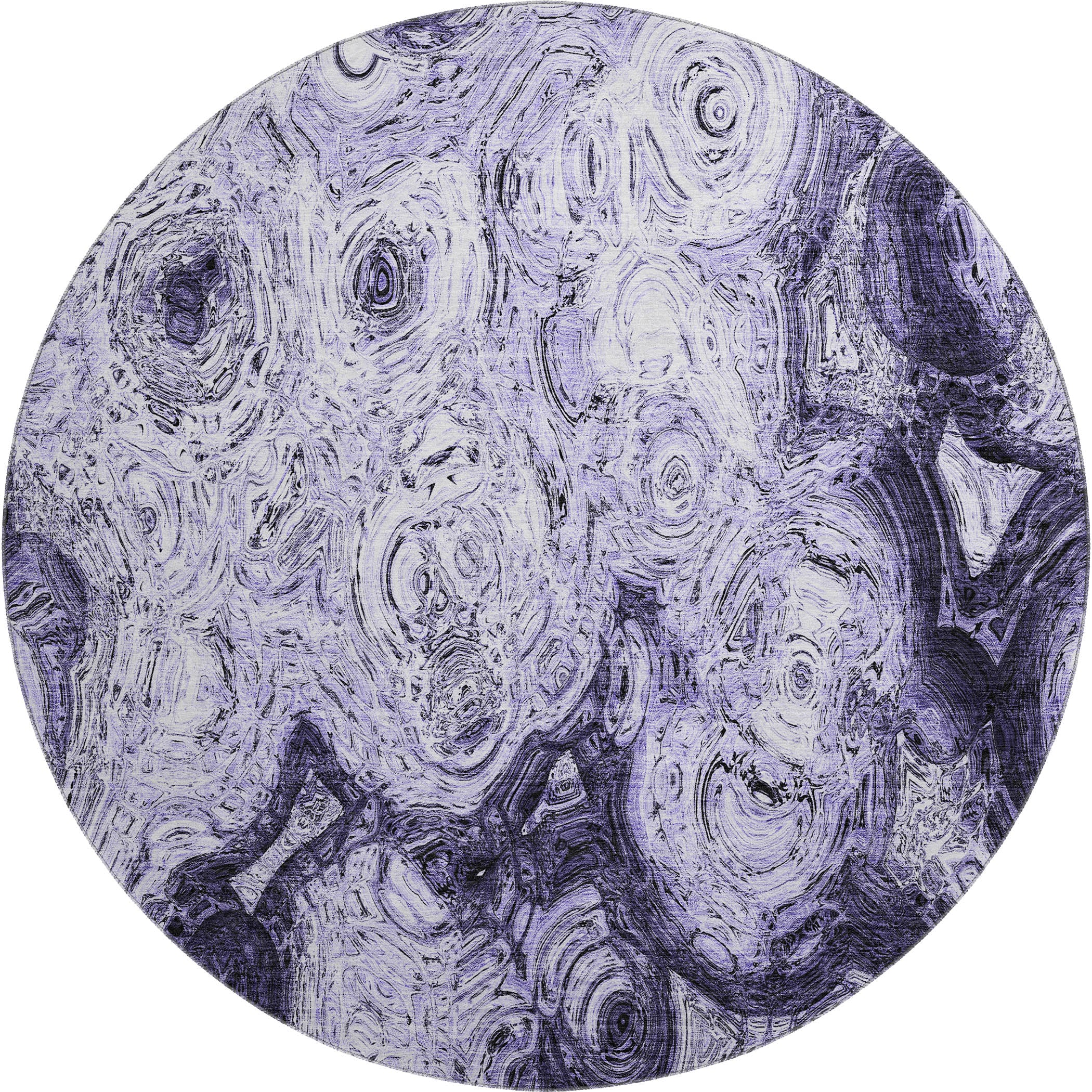 Cartagena Machine Washable Transitional Purple Rug 8' x 8' #shape_Round