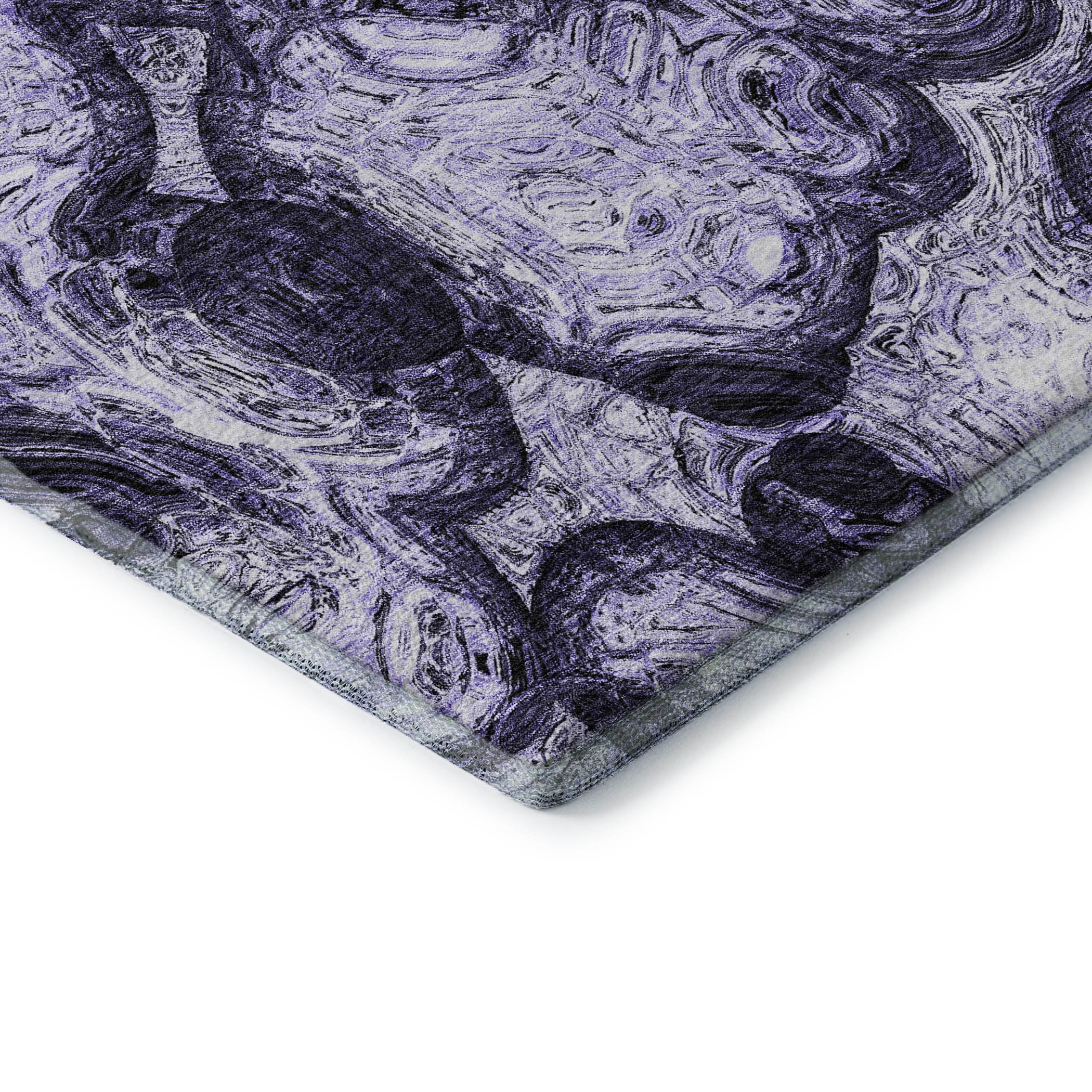 Cartagena Machine Washable Transitional Purple Rug 1'8" x 2'6" #shape_Rectangle