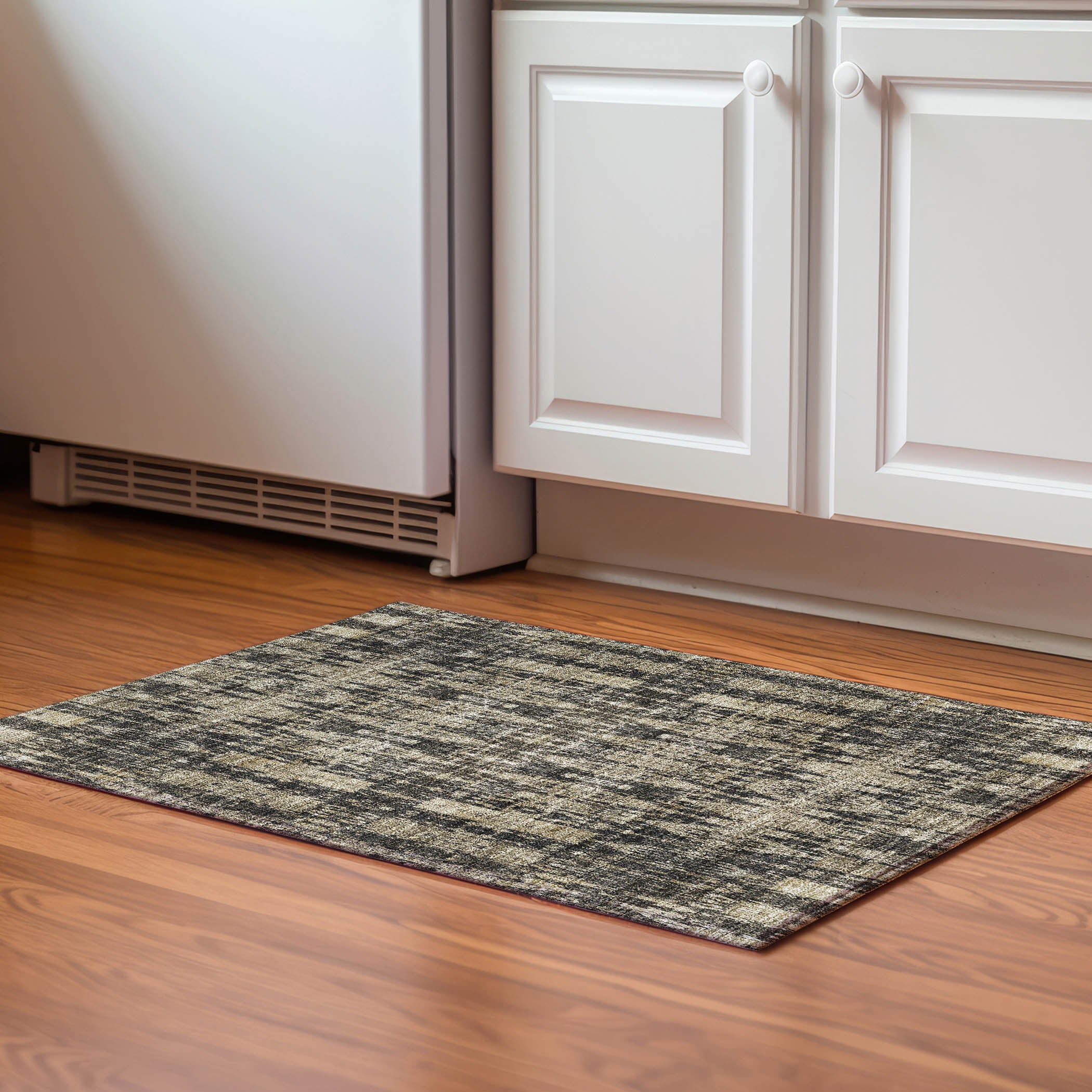 Lima Machine Washable Transitional Black Rug 1'8" x 2'6" #shape_Rectangle