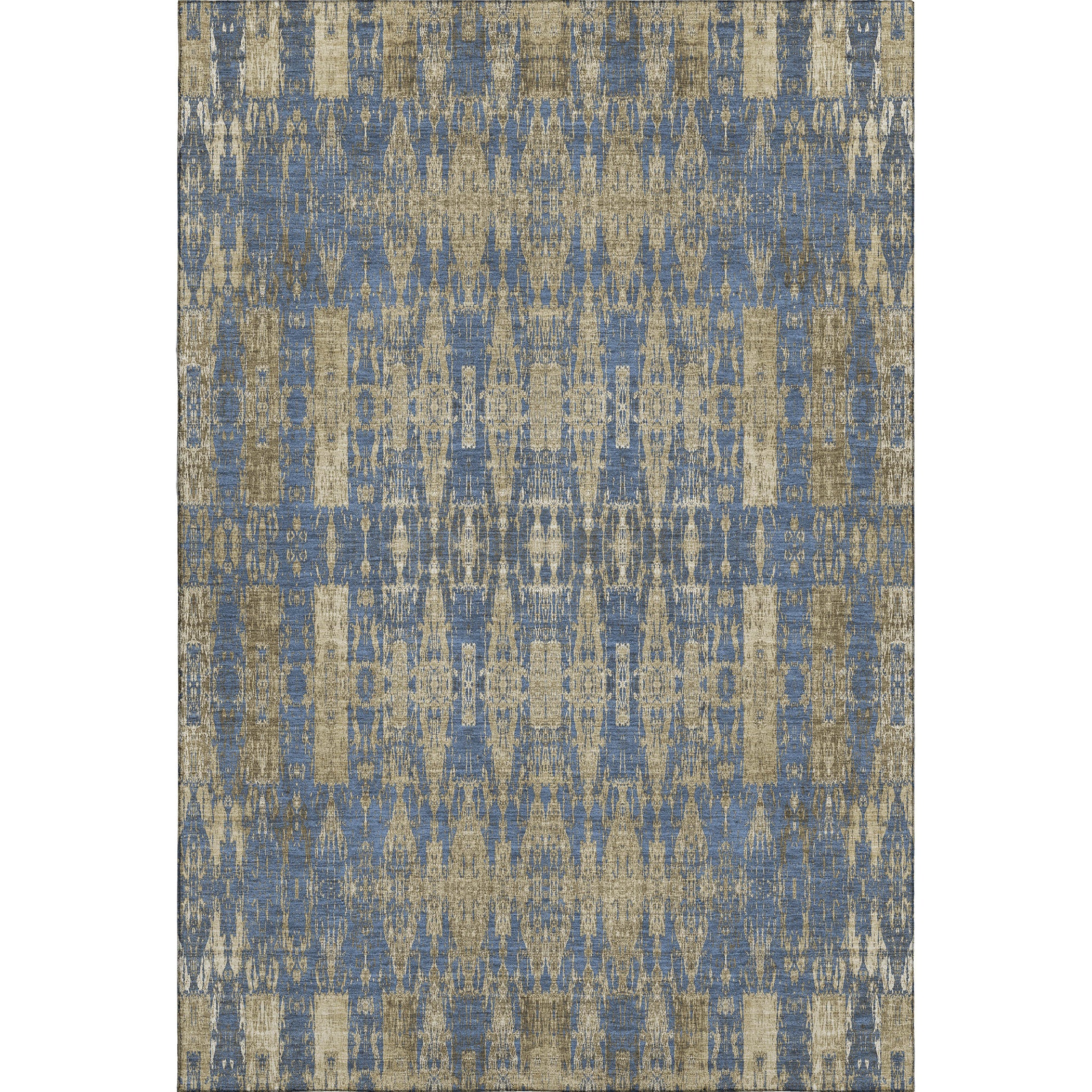 Lima Machine Washable Transitional Blue Rug 2'6" x 3'10" #shape_Rectangle