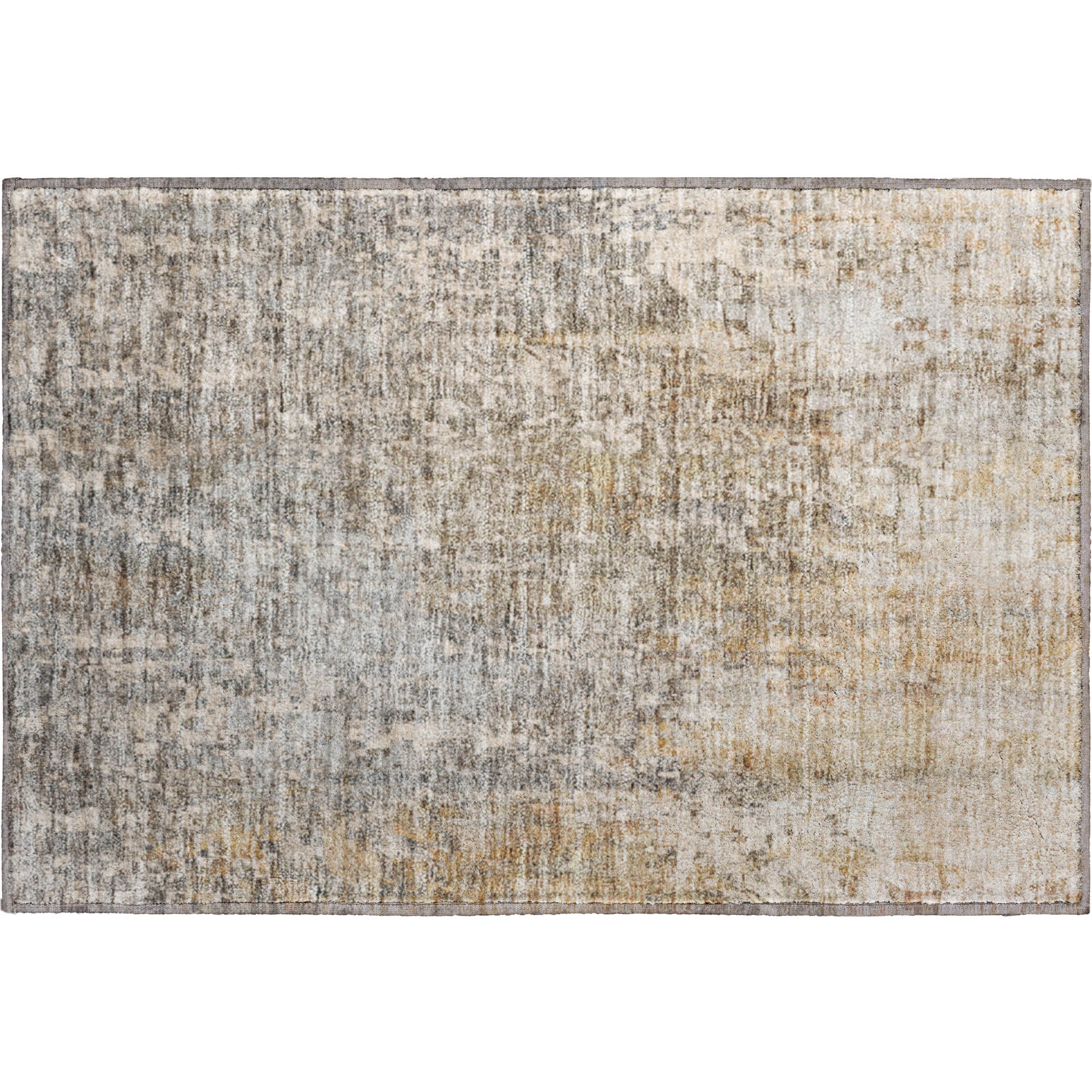 Dublin Machine Washable Transitional Beige Brown Rug 1'8" x 2'6" #shape_Rectangle