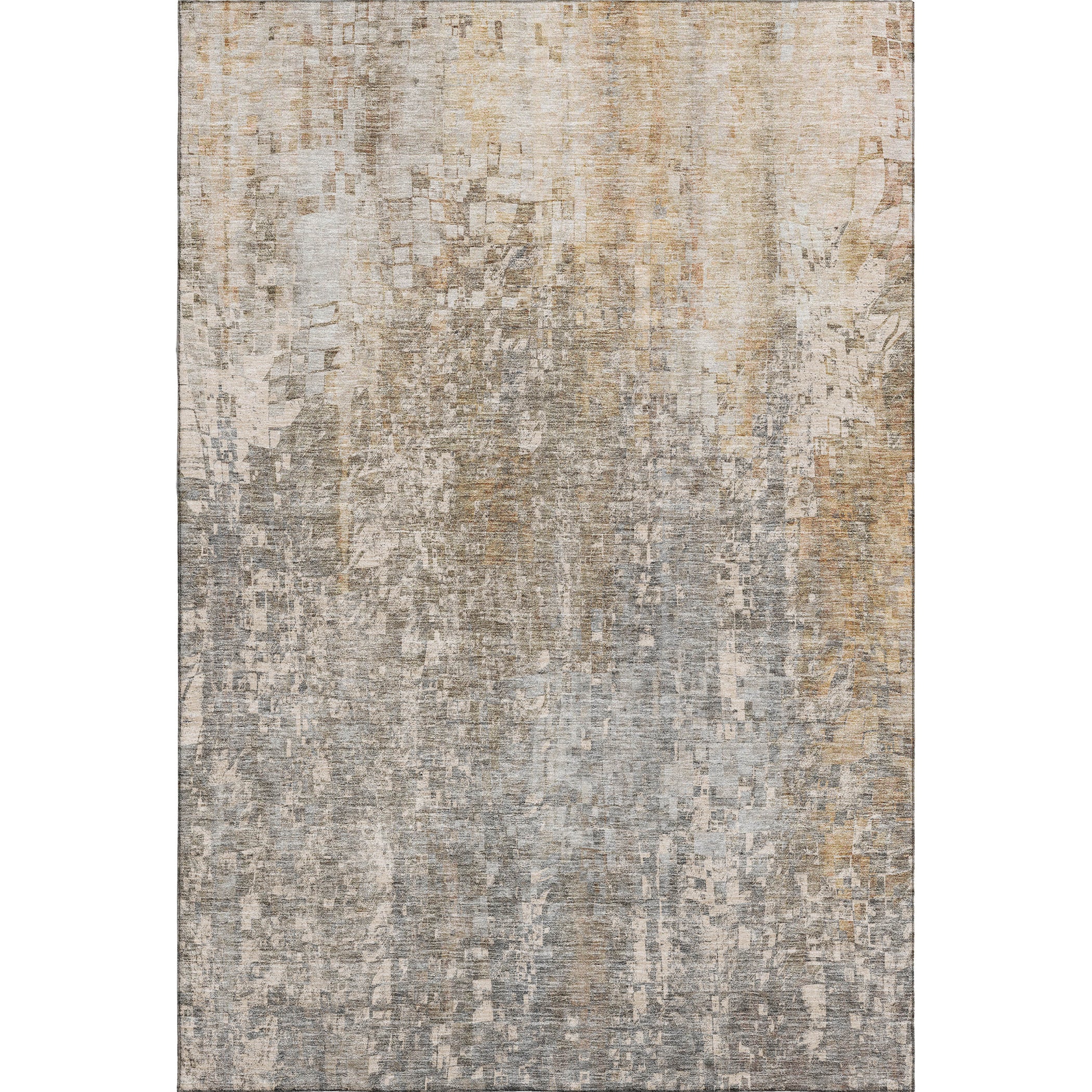 Dublin Machine Washable Transitional Beige Brown Rug 2'6" x 3'10" #shape_Rectangle
