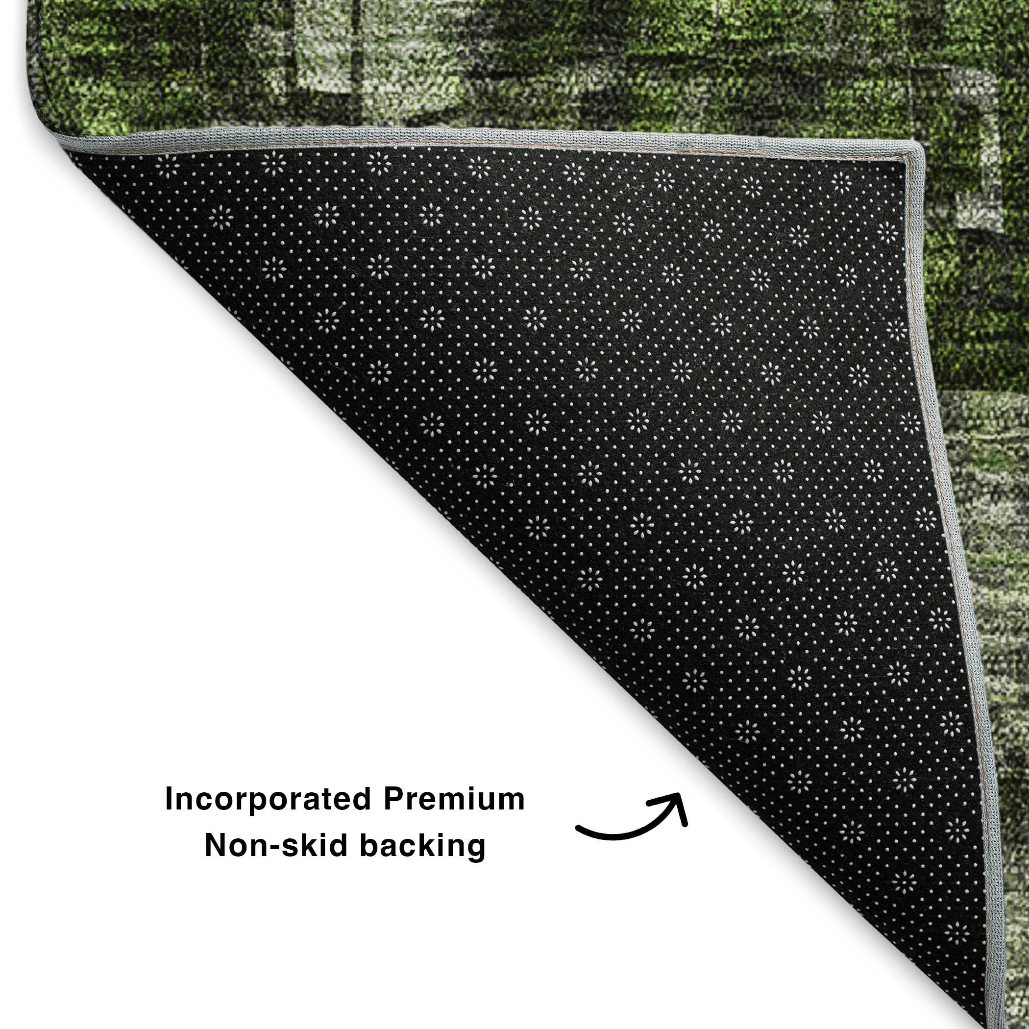 Dublin Machine Washable Transitional Green Rug 1'8" x 2'6" #shape_Rectangle