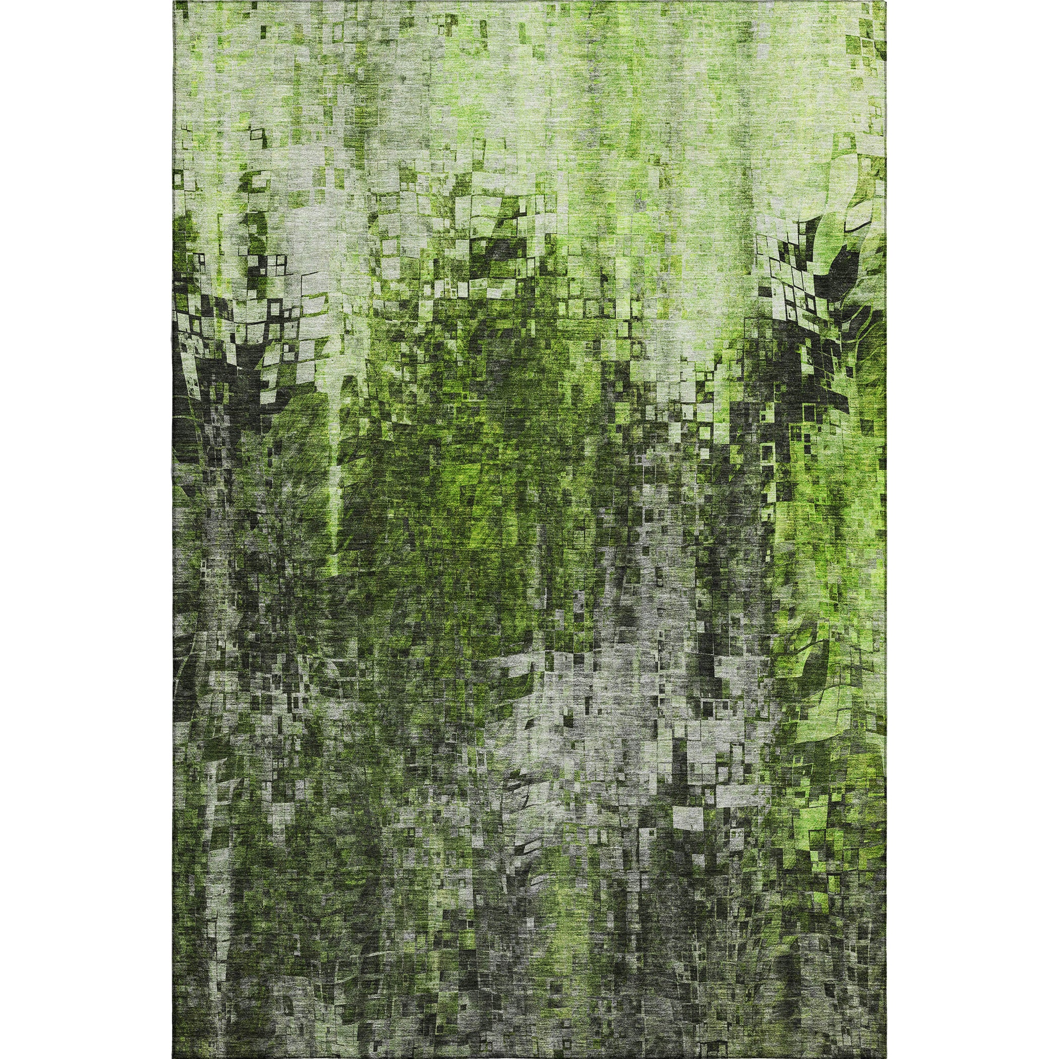 Dublin Machine Washable Transitional Green Rug 2'6" x 3'10" #shape_Rectangle