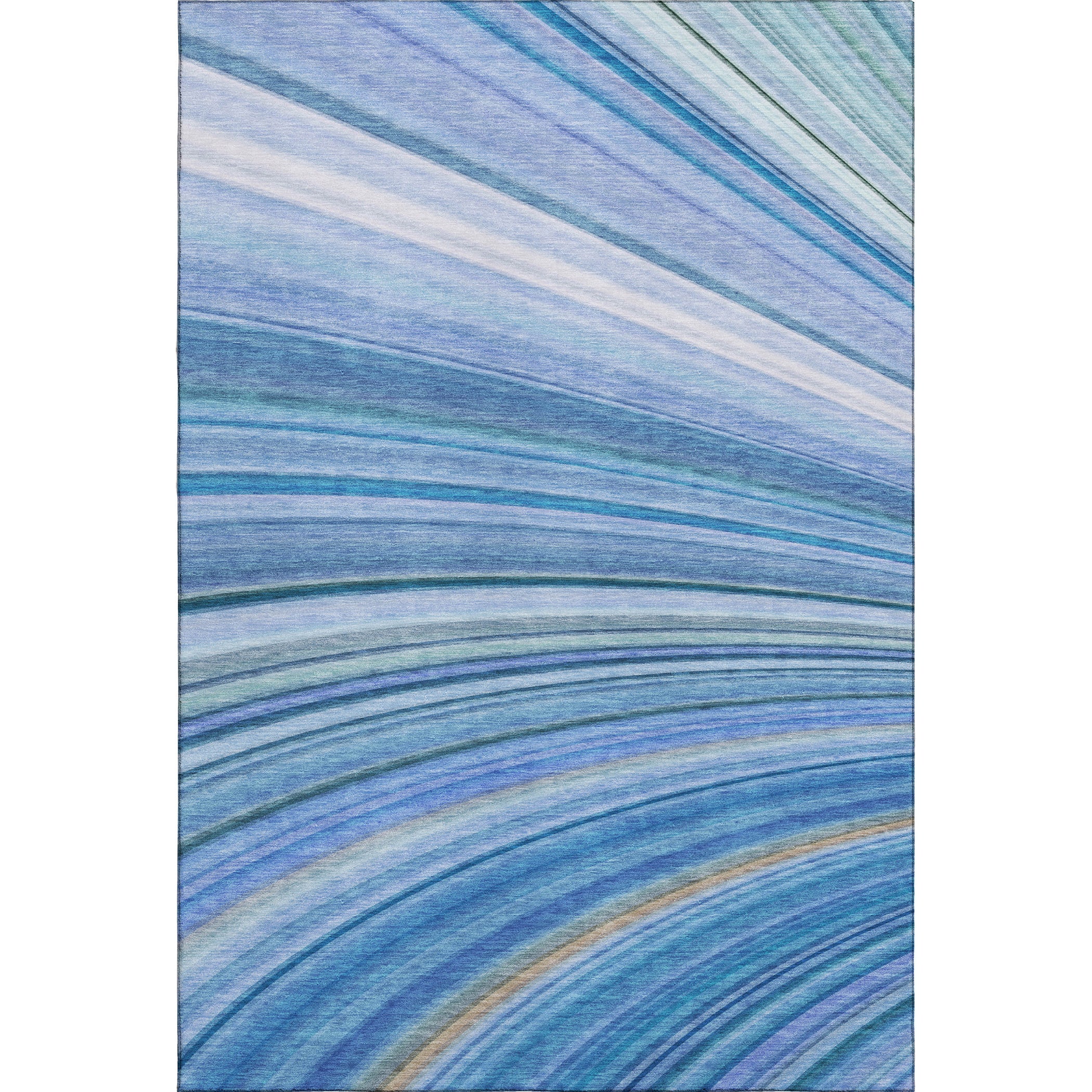 Lucerne Machine Washable Transitional Blue Rug 2'6" x 3'10" #shape_Rectangle
