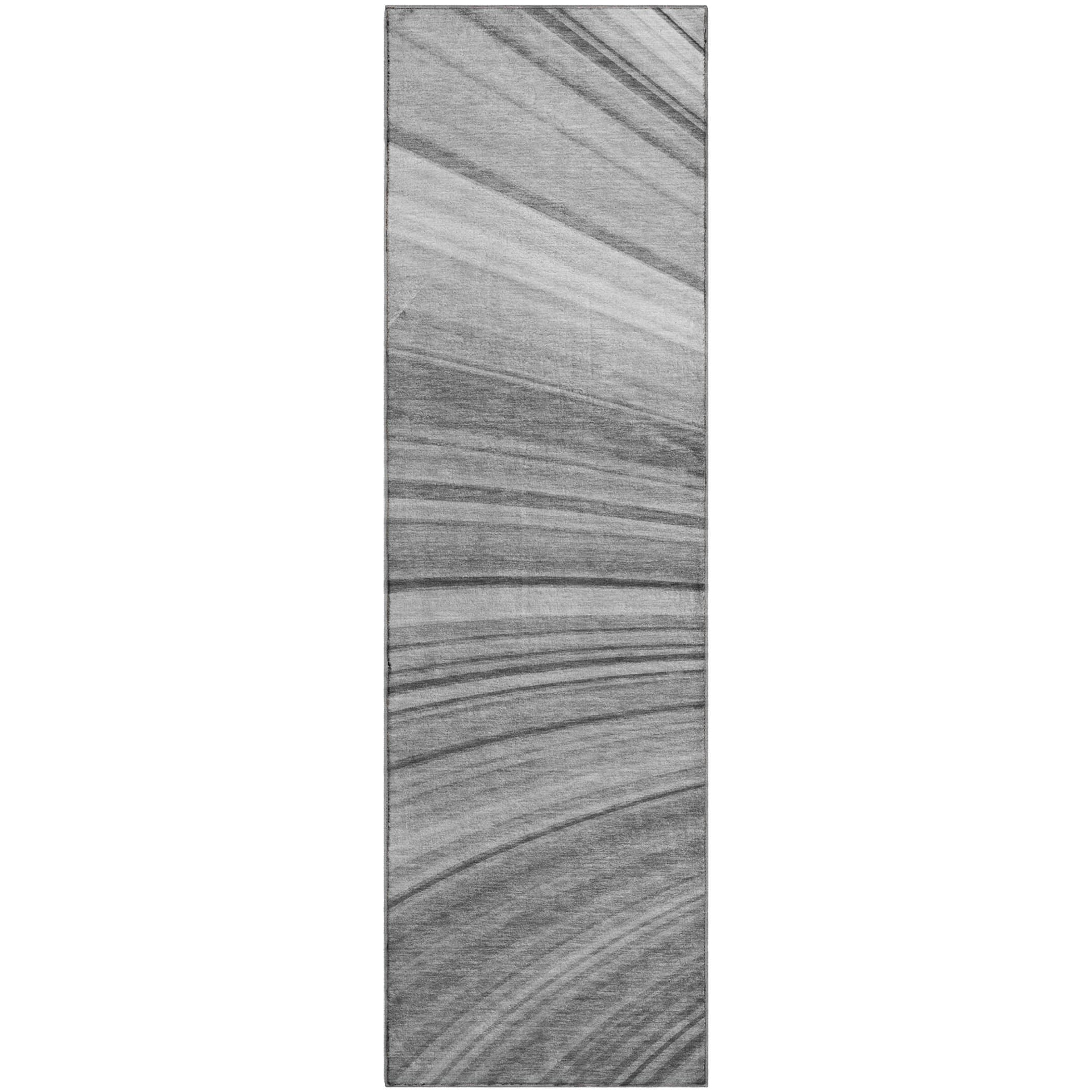 Lucerne Machine Washable Transitional Gray Rug 2'3" x 7'6" #shape_Runner