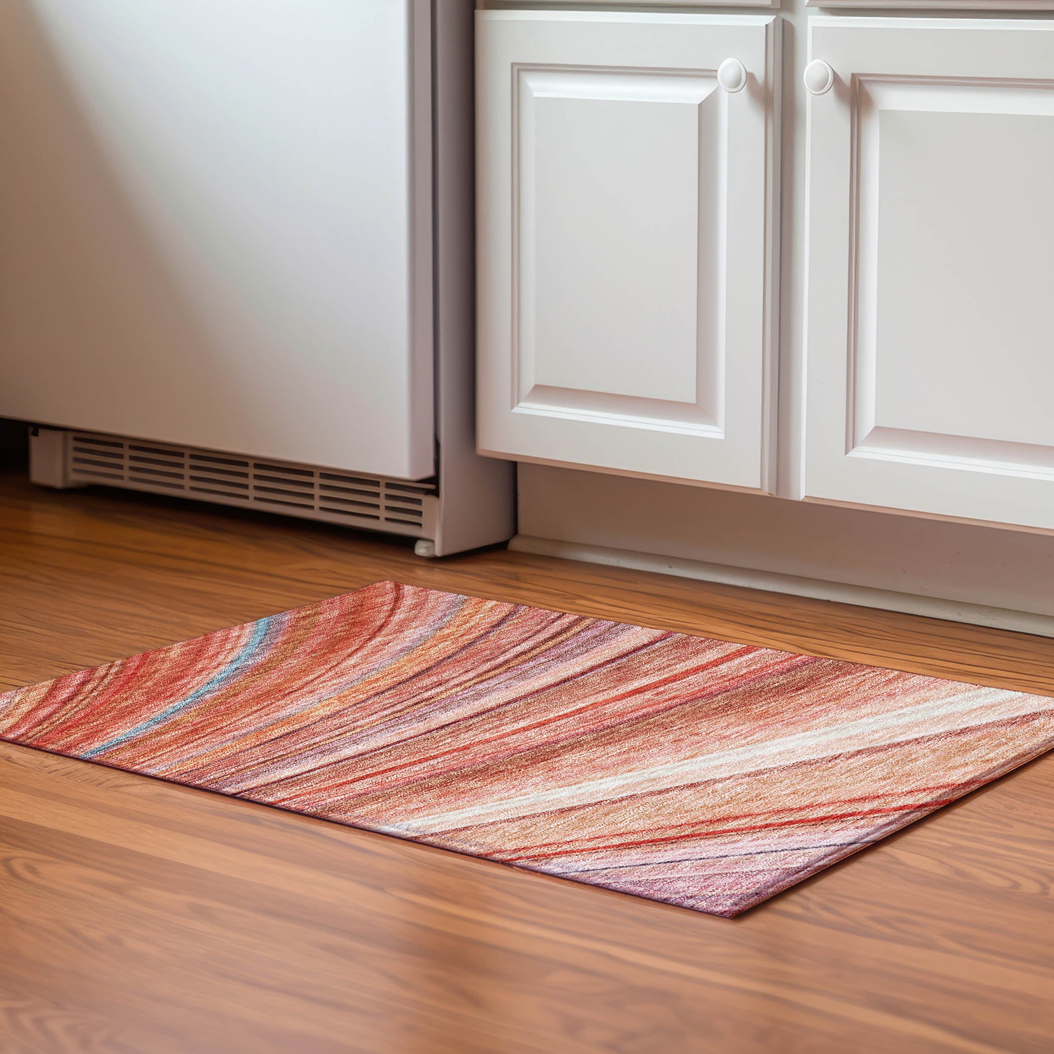Lucerne Machine Washable Transitional Terracotta Orange Rug 1'8" x 2'6" #shape_Rectangle