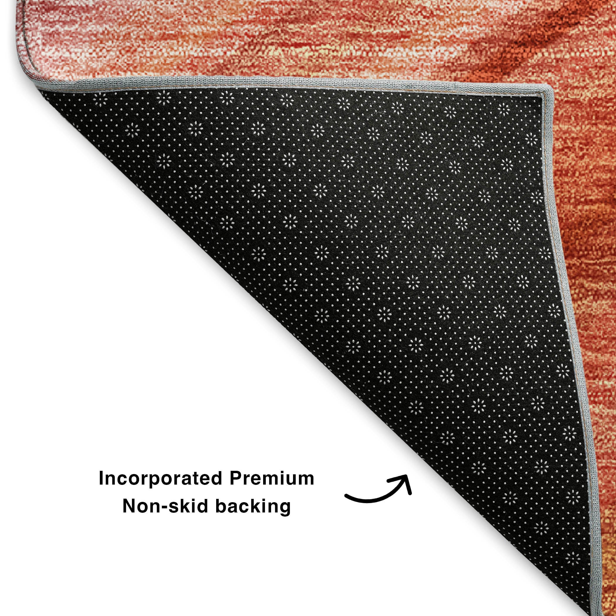 Lucerne Machine Washable Transitional Terracotta Orange Rug 1'8" x 2'6" #shape_Rectangle