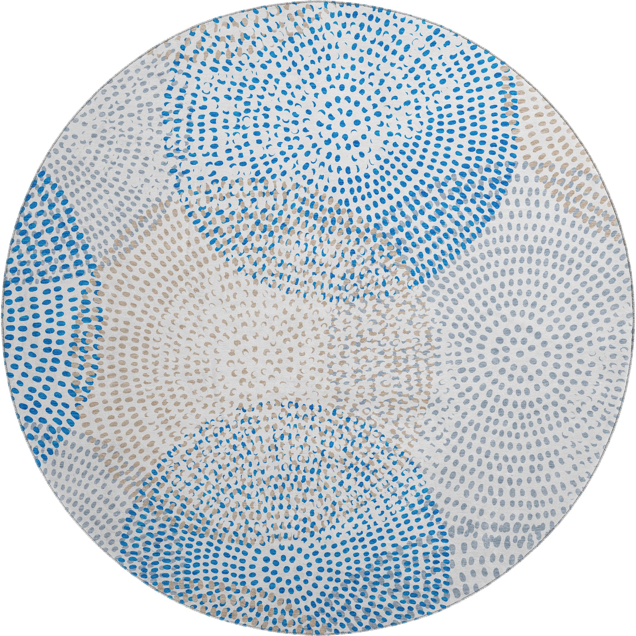 Salzburg Machine Washable Transitional Ivory Rug 8' x 8' #shape_Round