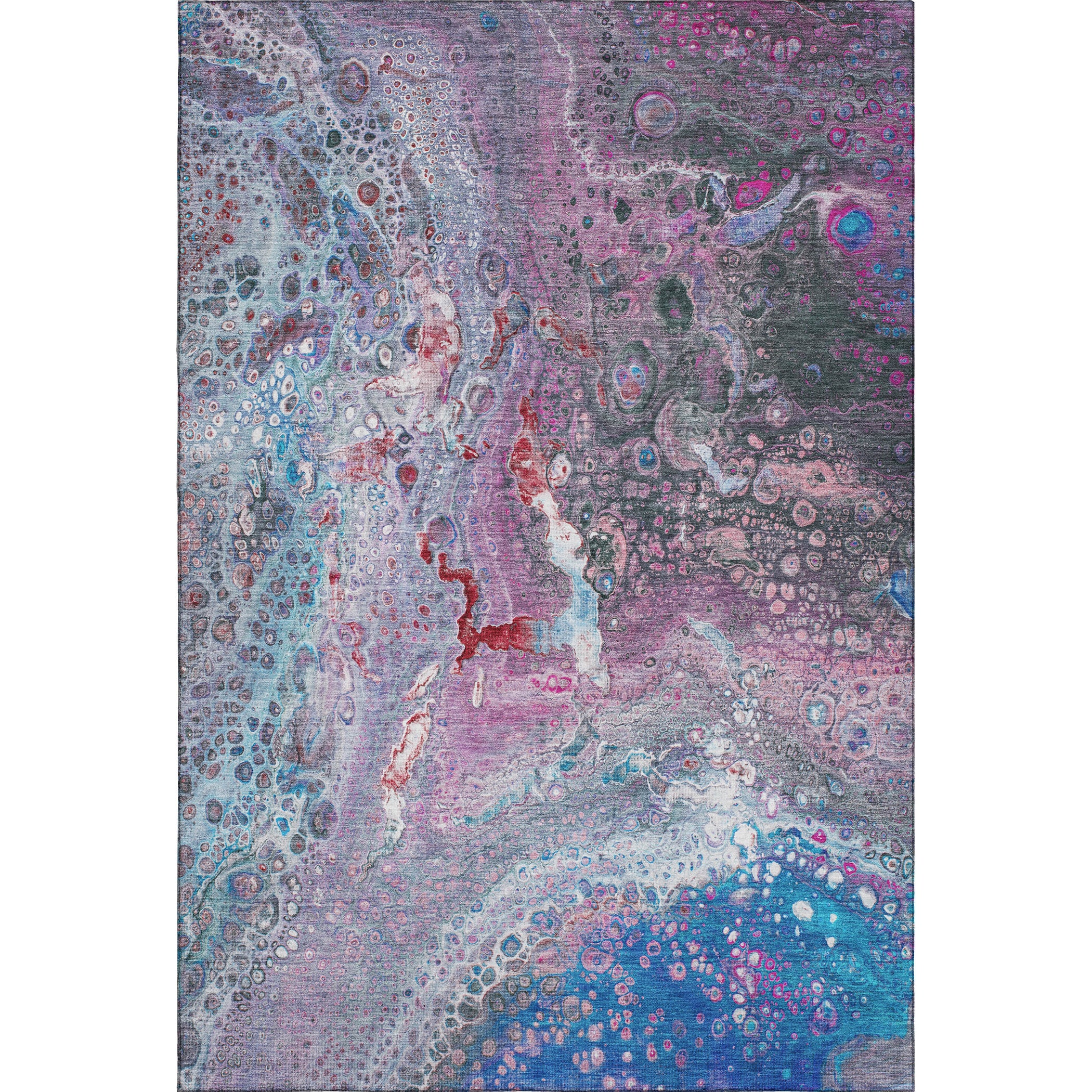 Istanbul Machine Washable Contemporary Blue Rug 2'6" x 3'10" #shape_Rectangle