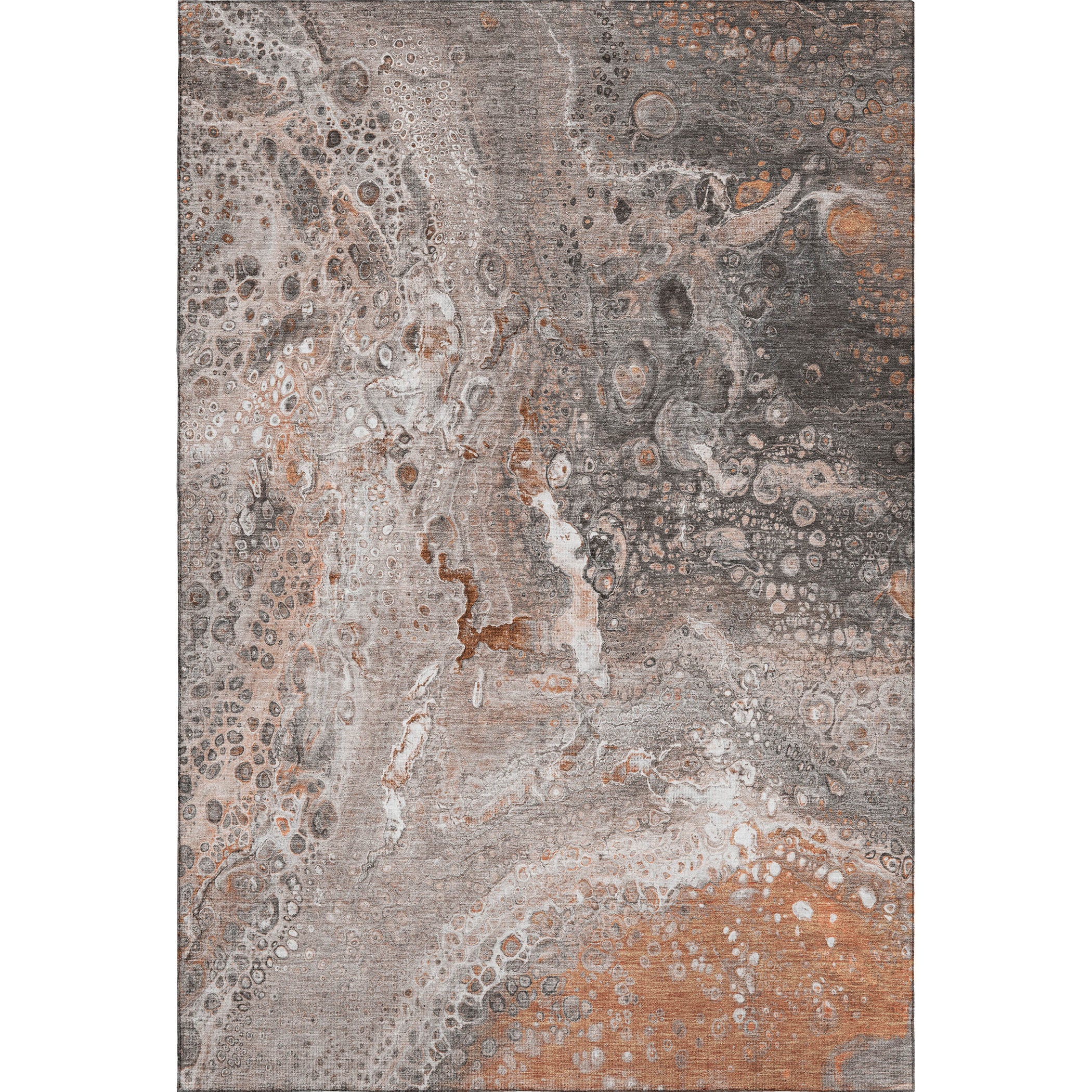 Istanbul Machine Washable Contemporary Terracotta Orange Rug 2'6" x 3'10" #shape_Rectangle