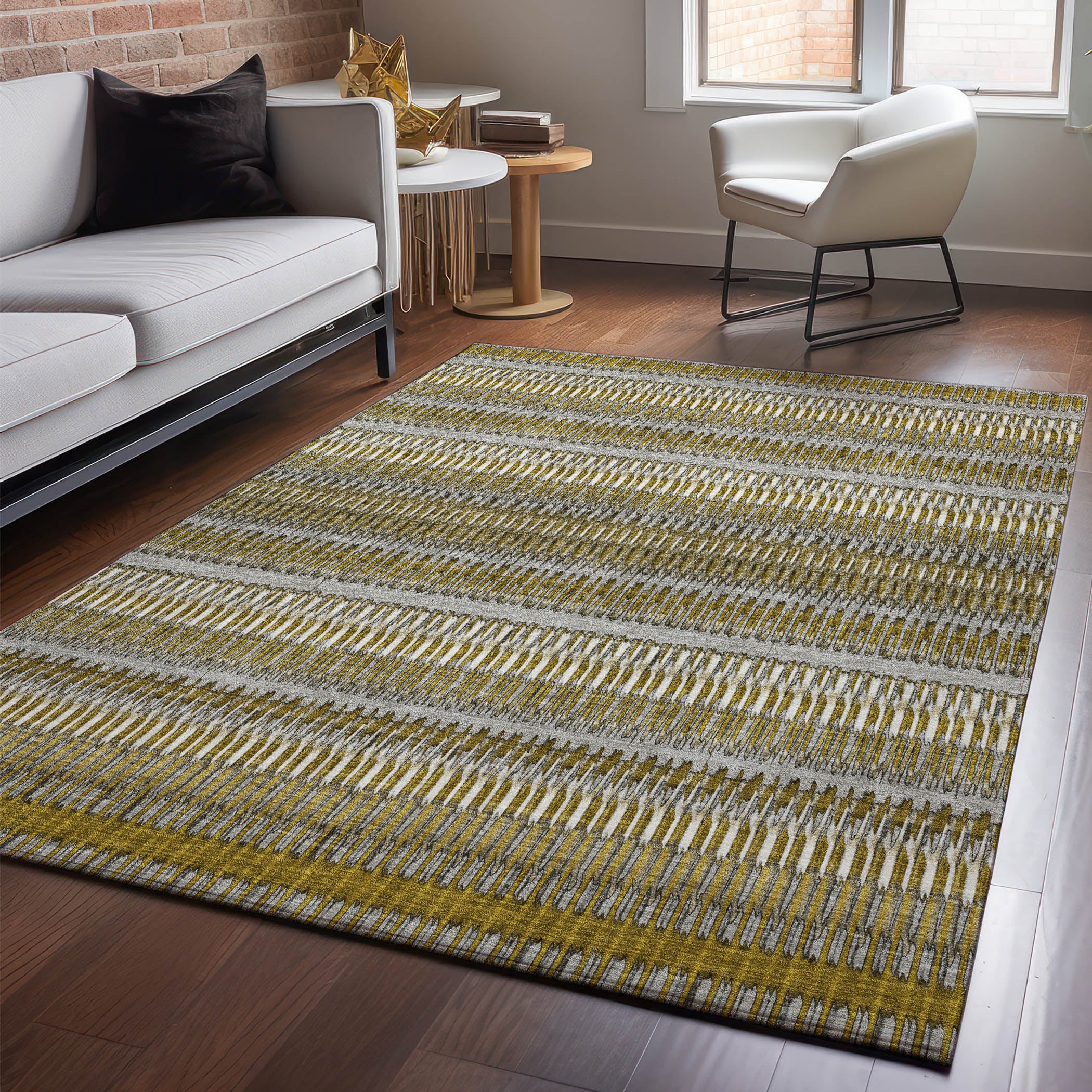 Lucerne Machine Washable Transitional Coffee Brown Rug 2'6" x 3'10" #shape_Rectangle