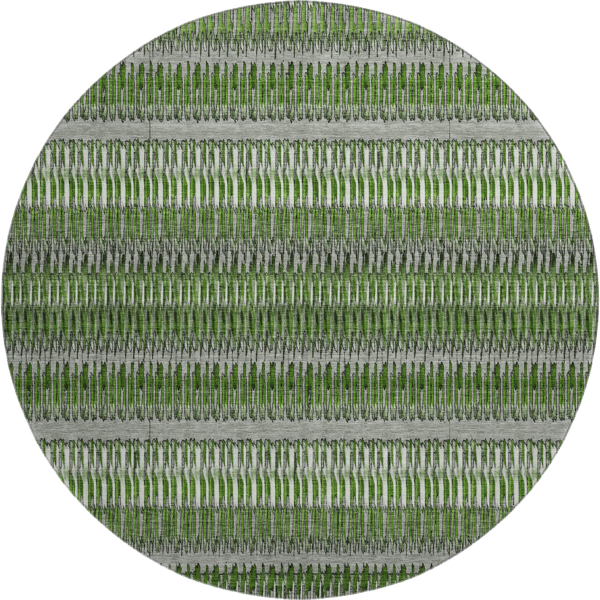 Lucerne Machine Washable Transitional Green Rug 8' x 8' #shape_Round