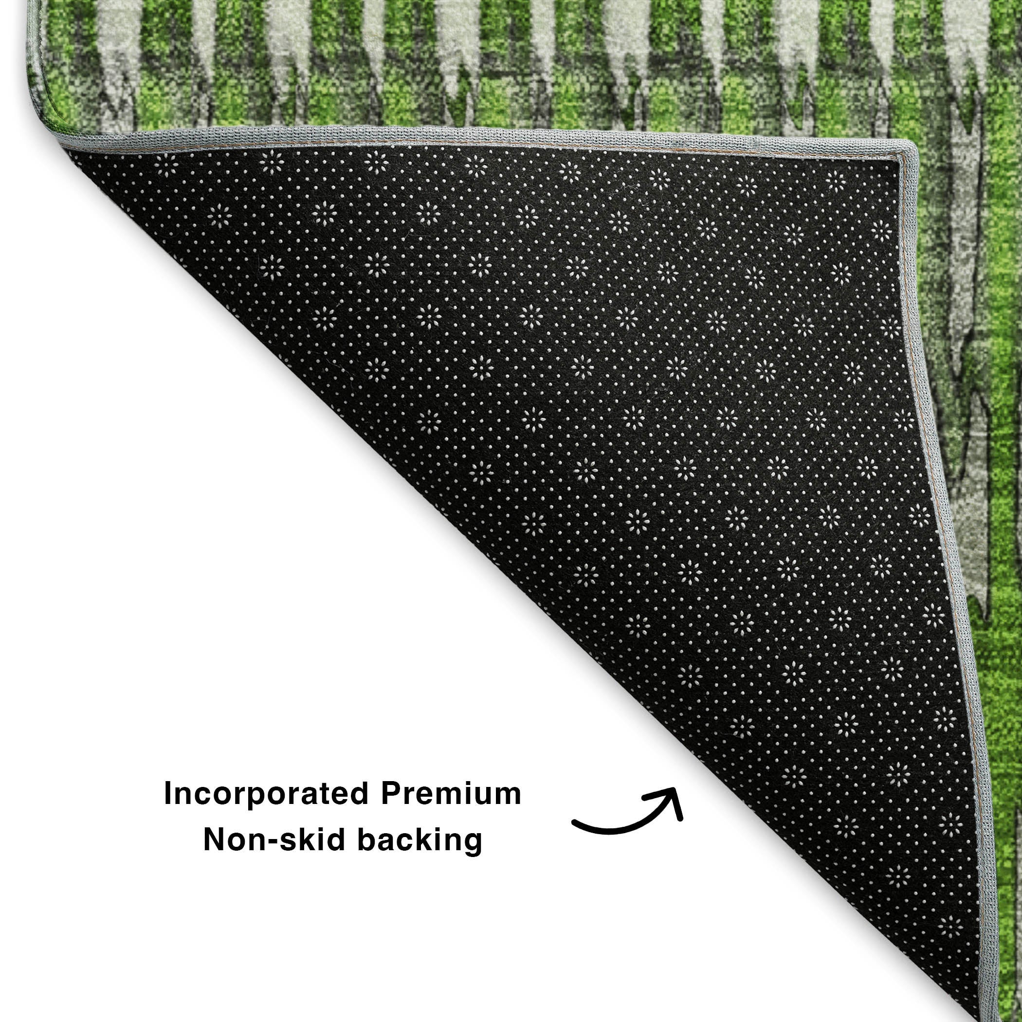 Lucerne Machine Washable Transitional Green Rug 1'8" x 2'6" #shape_Rectangle