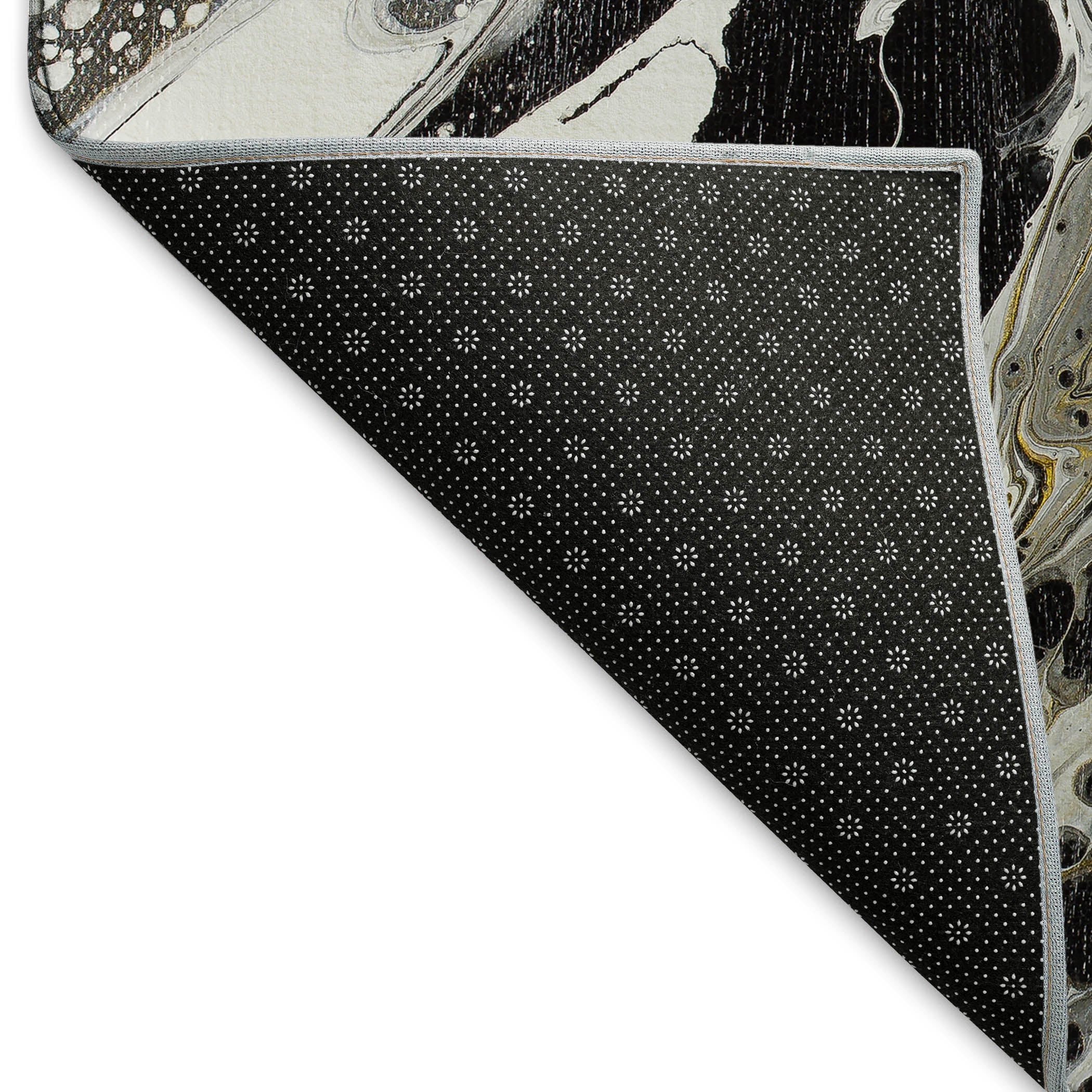 Reykjavik Machine Washable Contemporary Midnight Black Rug 1'8" x 2'6" #shape_Rectangle