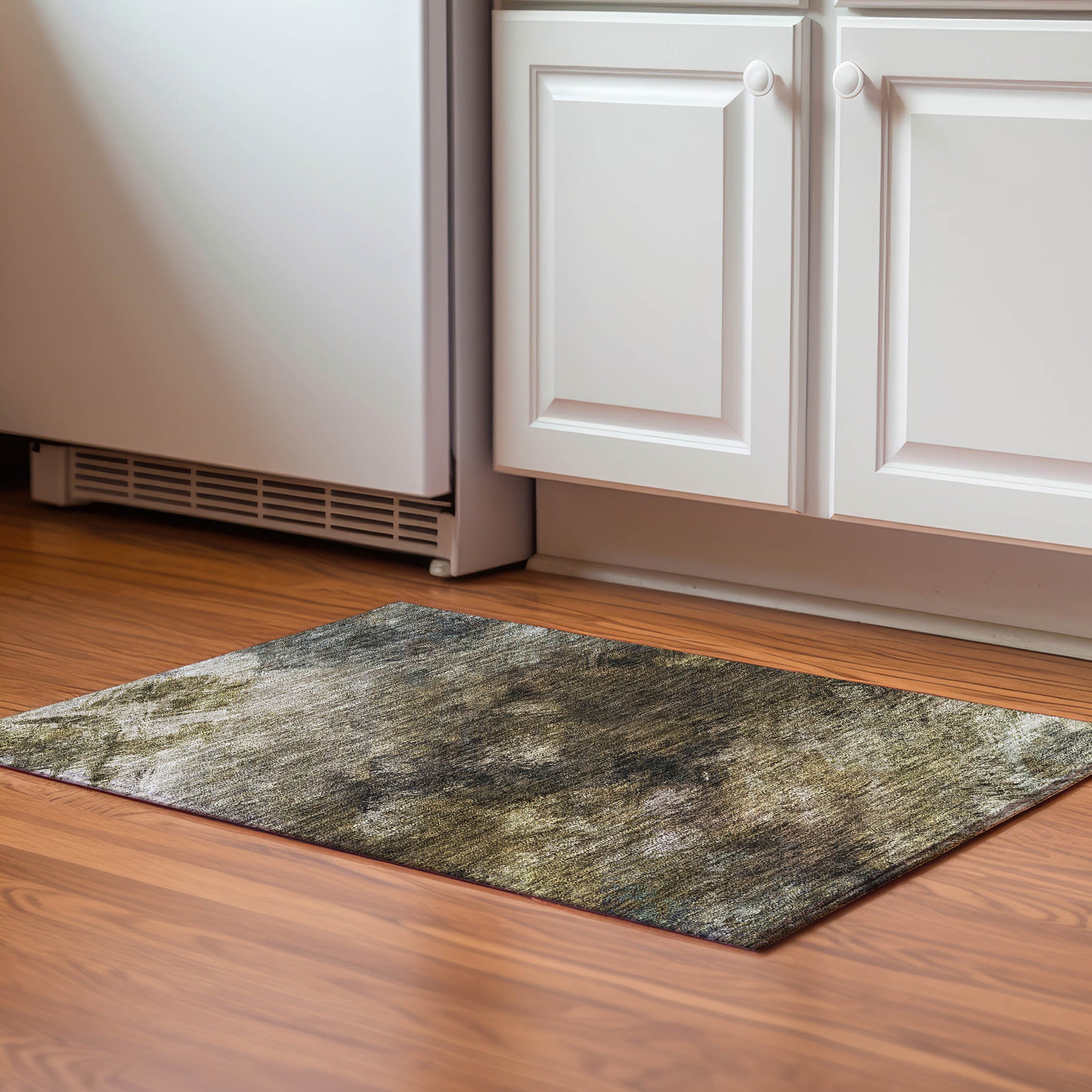 Kyoto Machine Washable Transitional Chocolate Brown Rug 1'8" x 2'6" #shape_Rectangle