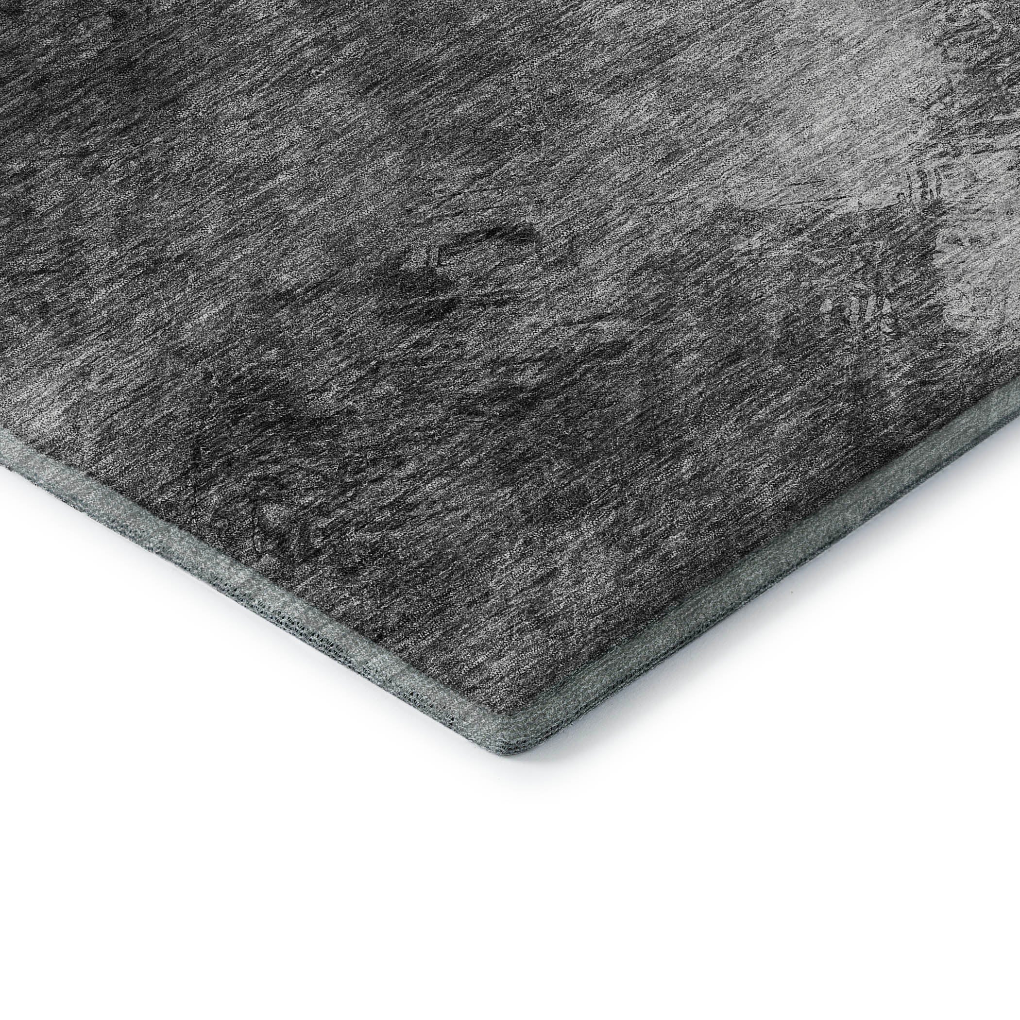 Kyoto Machine Washable Transitional Gray Rug 1'8" x 2'6" #shape_Rectangle