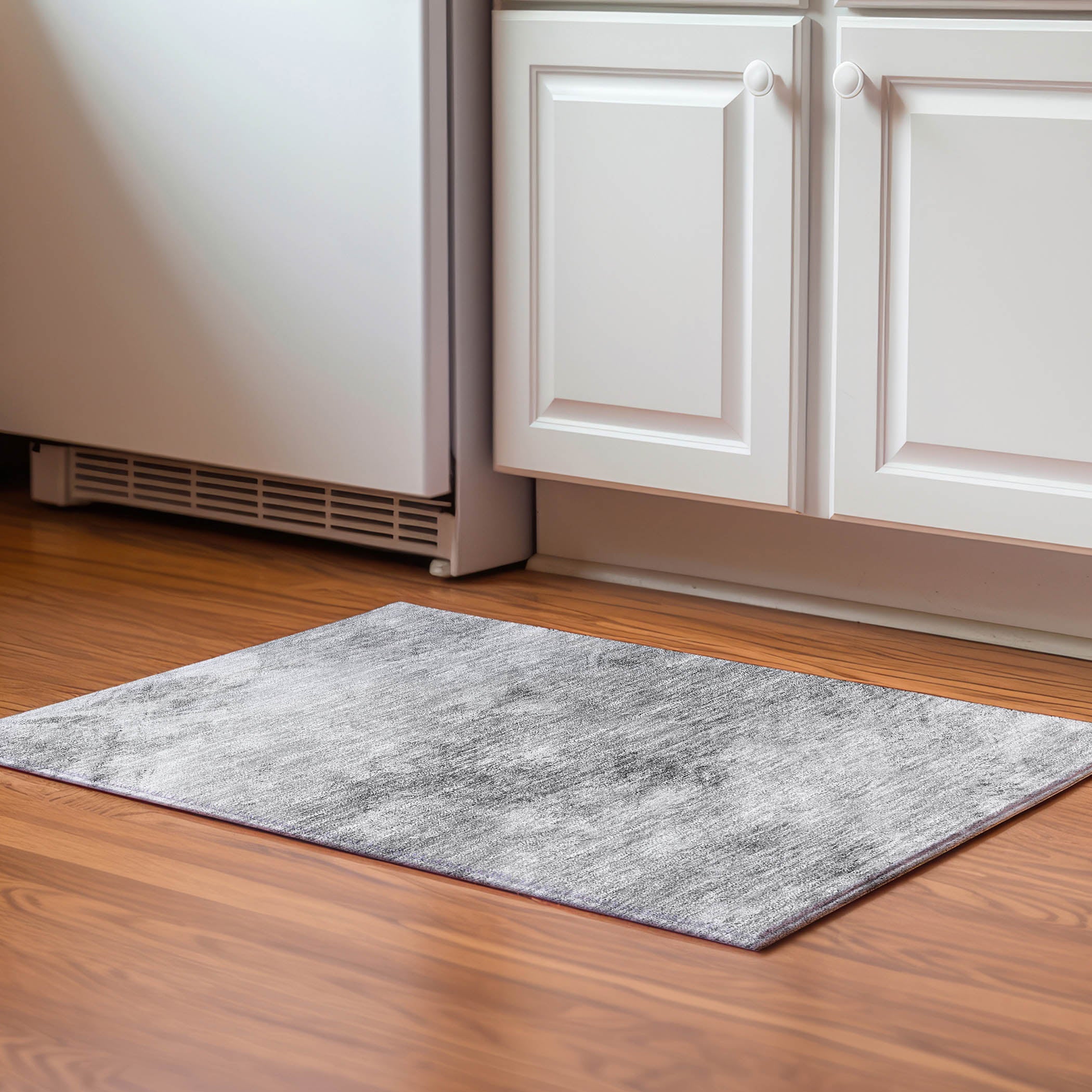 Kyoto Machine Washable Transitional Silver Gray Rug 1'8" x 2'6" #shape_Rectangle