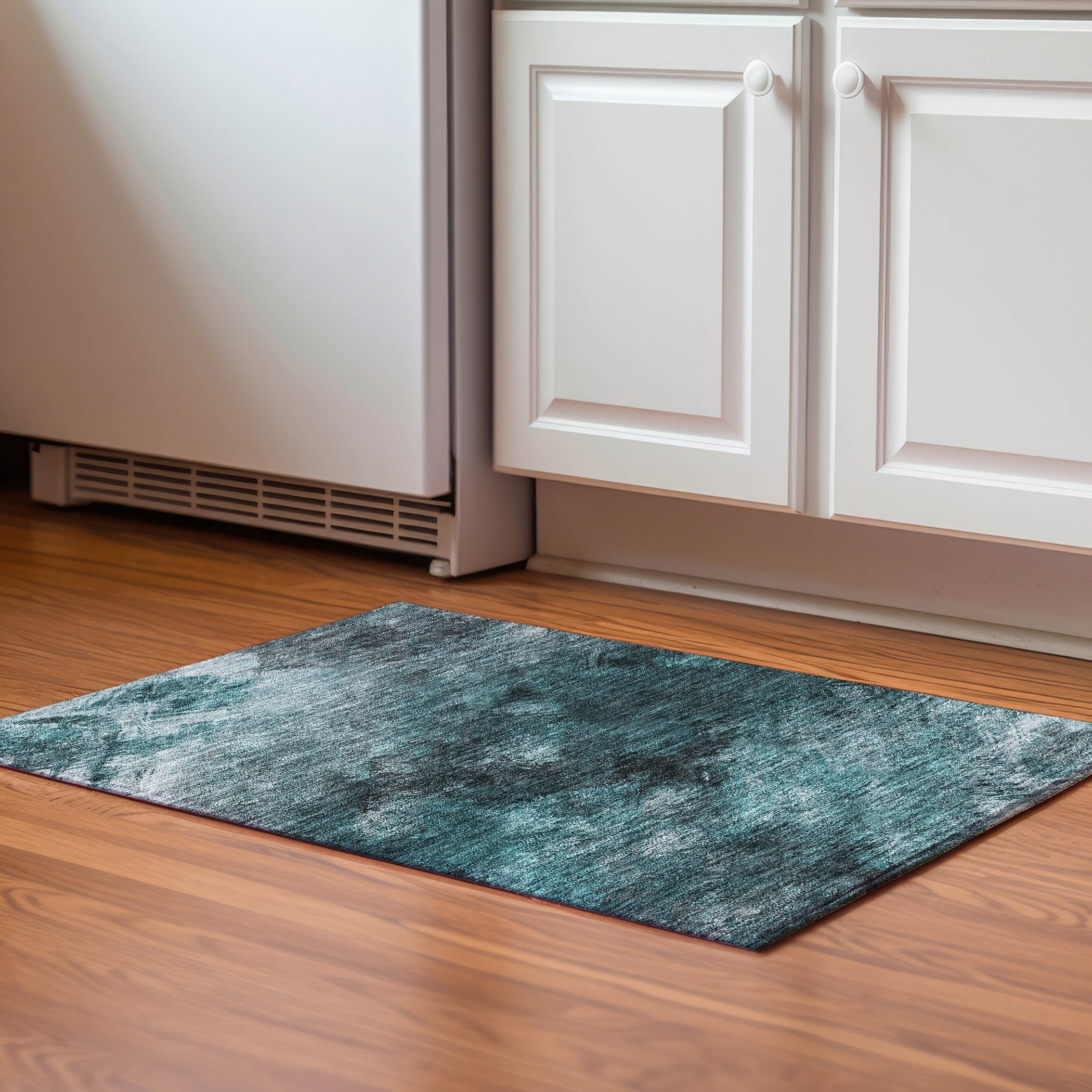 Kyoto Machine Washable Transitional Teal Rug 1'8" x 2'6" #shape_Rectangle