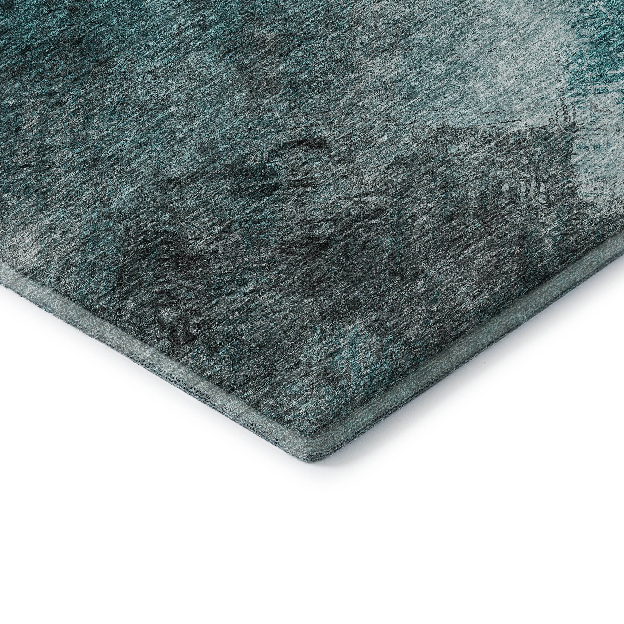 Kyoto Machine Washable Transitional Teal Rug 1'8" x 2'6" #shape_Rectangle