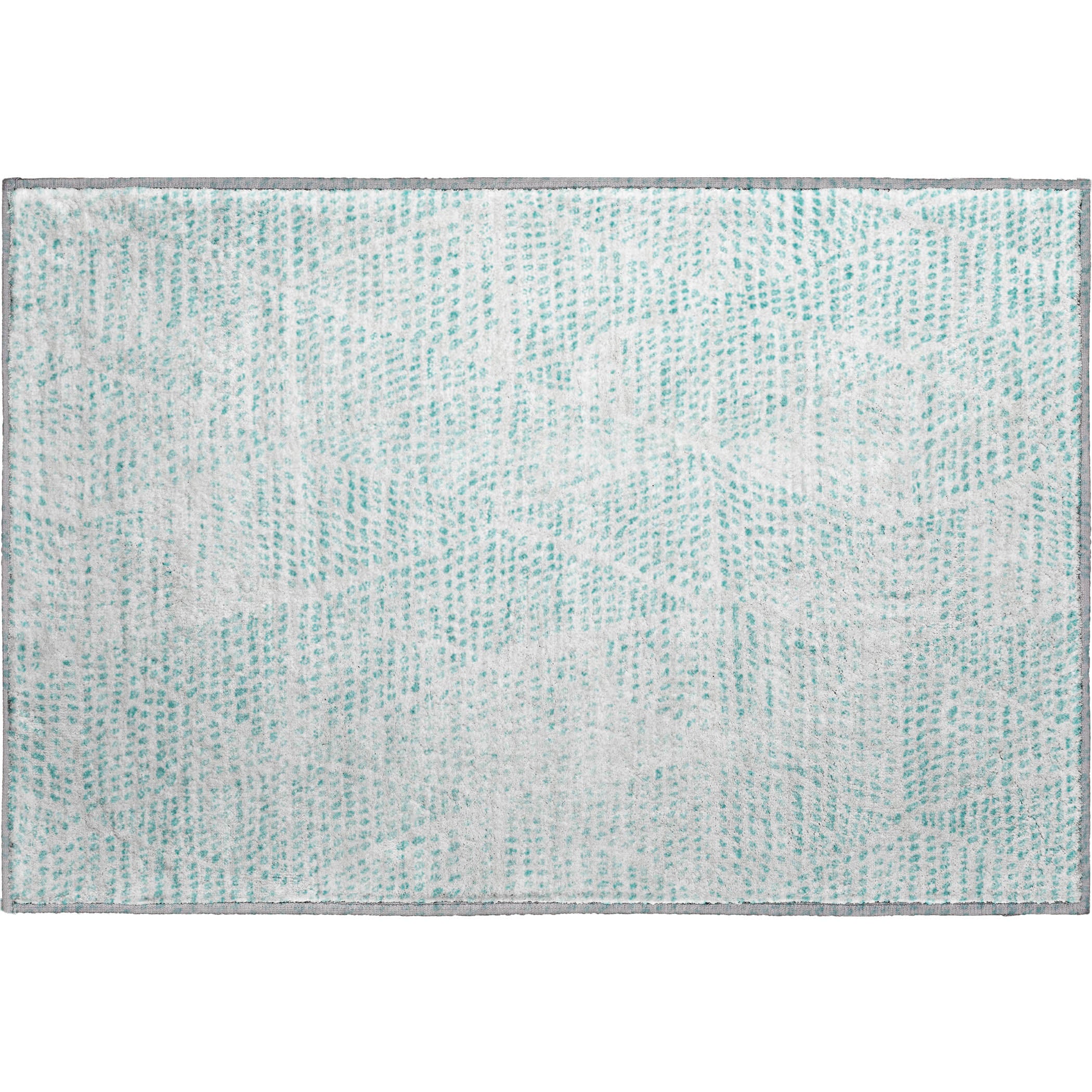 Bern Machine Washable Transitional Aqua Teal Rug 1'8" x 2'6" #shape_Rectangle