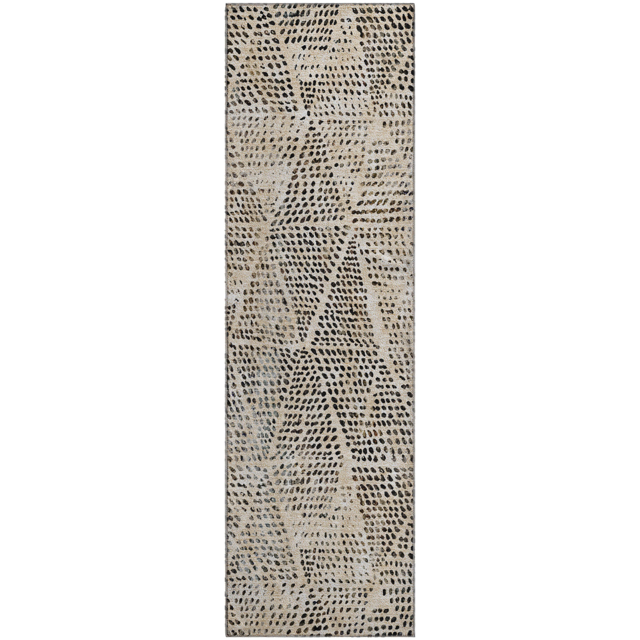 Bern Machine Washable Transitional Beige Brown Rug 2'3" x 7'6" #shape_Runner