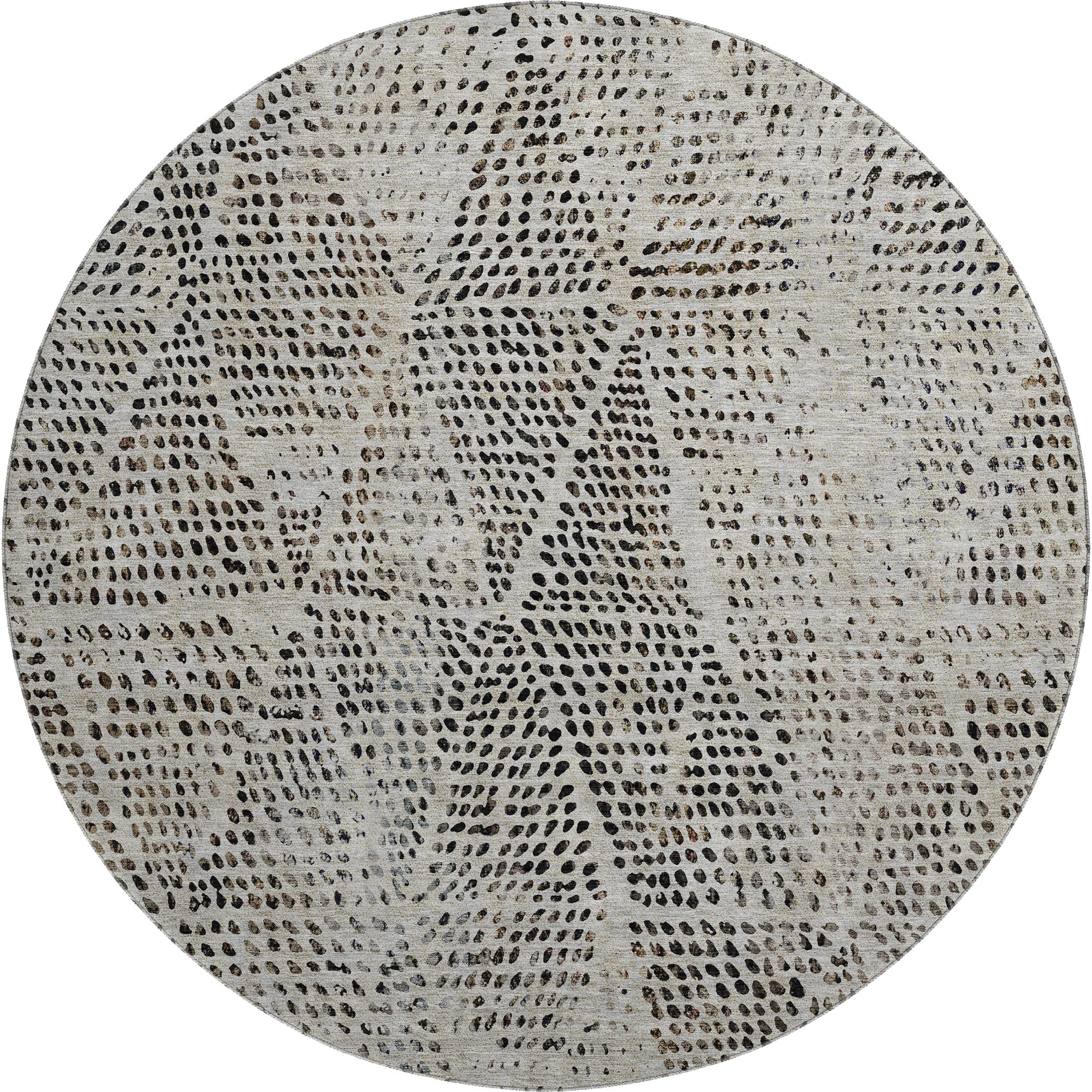 Bern Machine Washable Transitional Gray Rug 8' x 8' #shape_Round