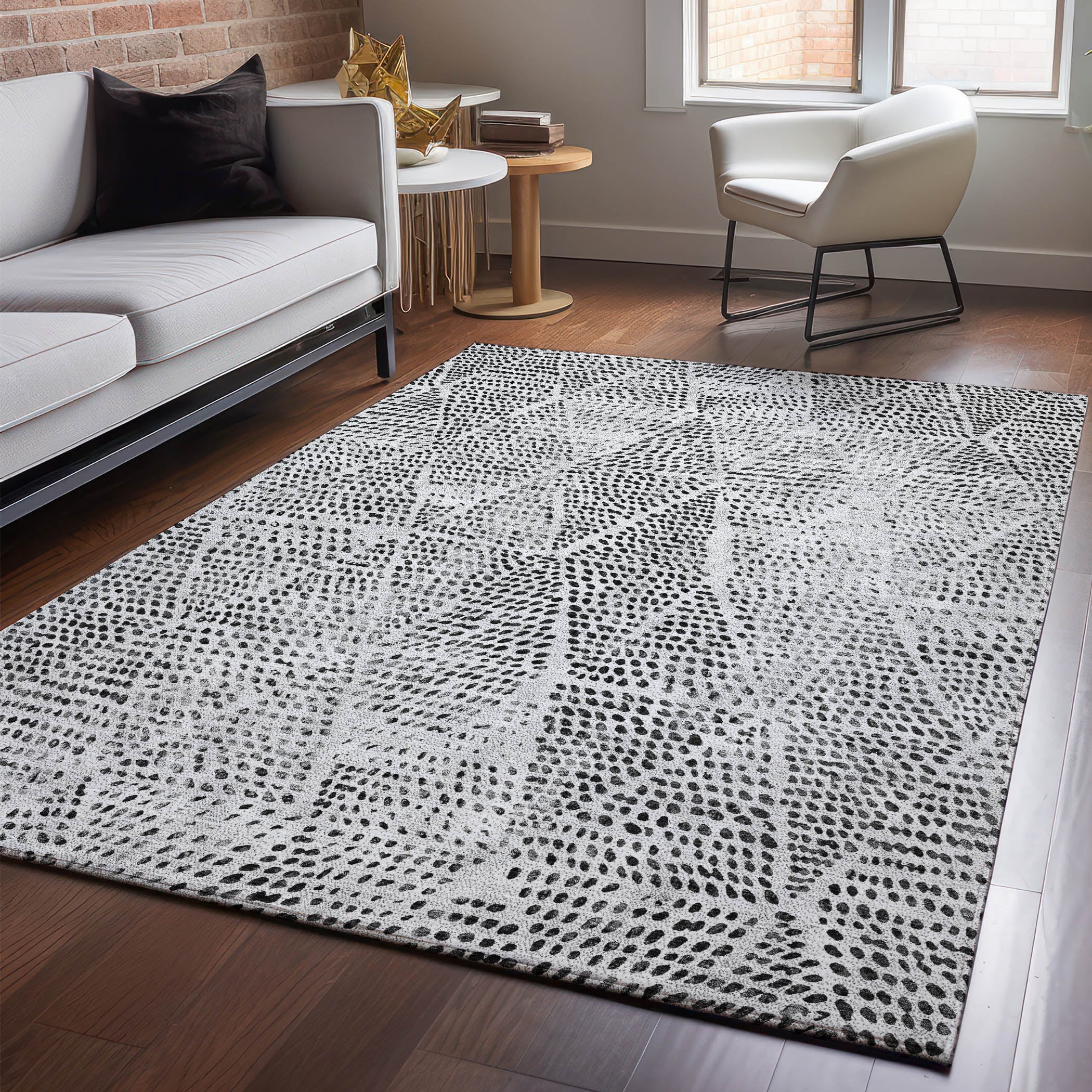 Bern Machine Washable Transitional Pewter Gray Rug 2'6" x 3'10" #shape_Rectangle