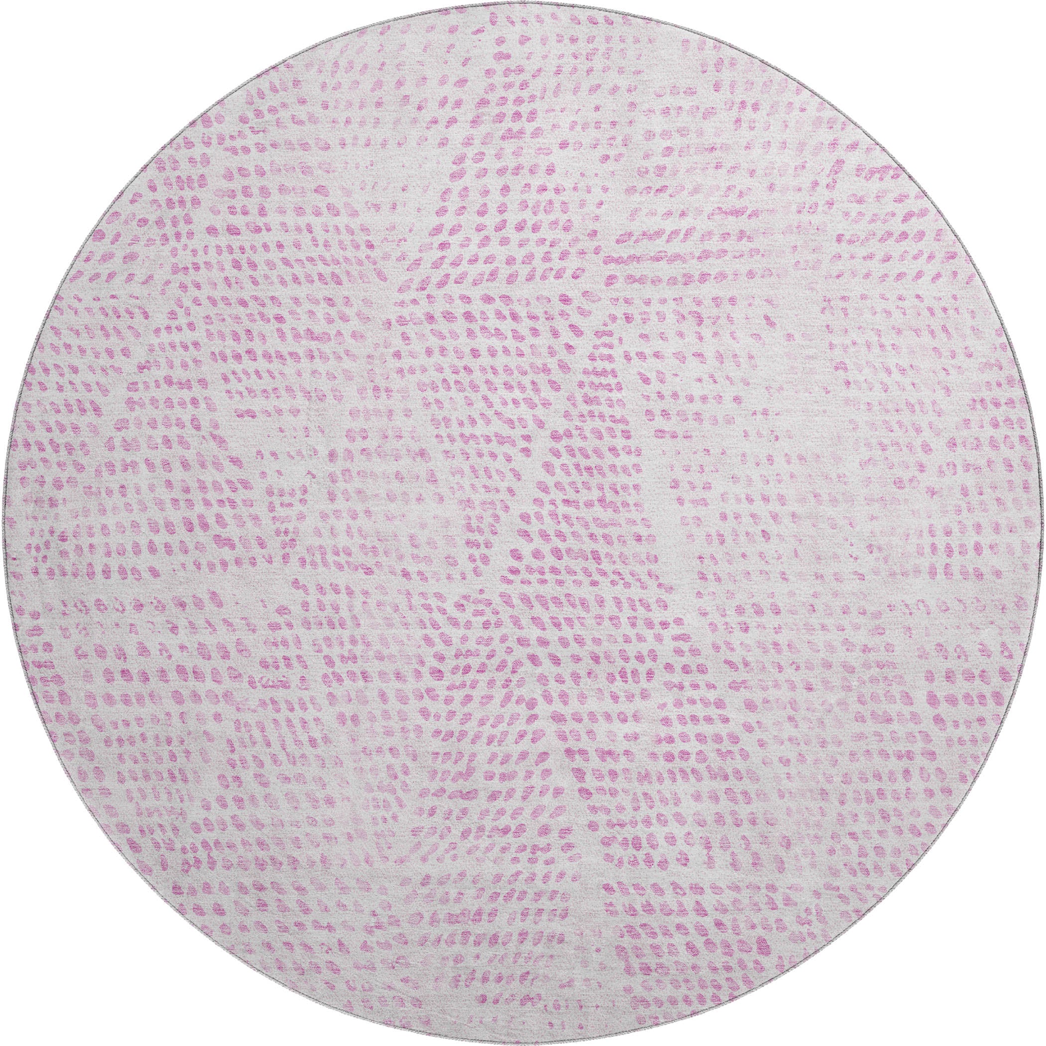 Bern Machine Washable Transitional Pink Rug 8' x 8' #shape_Round