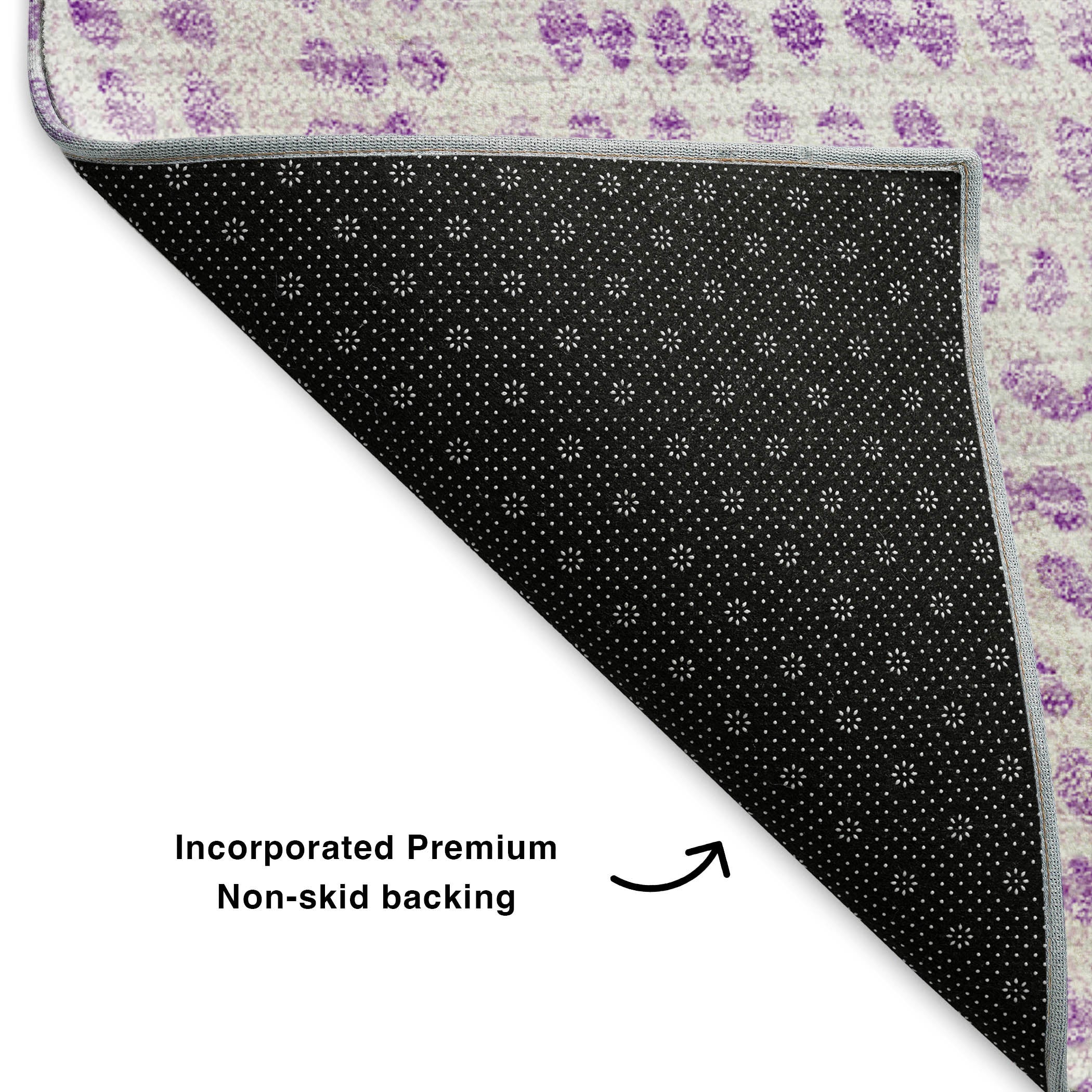 Bern Machine Washable Transitional Purple Rug 1'8" x 2'6" #shape_Rectangle