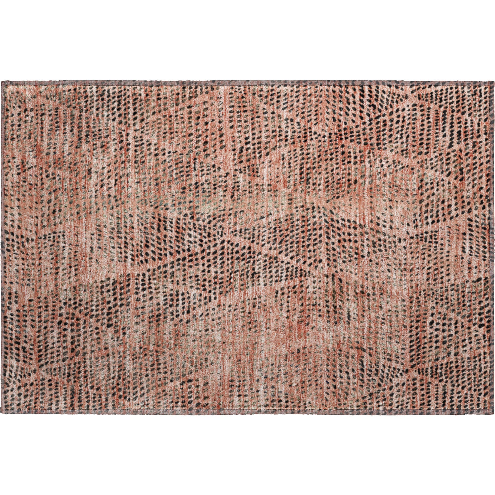 Bern Machine Washable Transitional Salmon Orange Rug 1'8" x 2'6" #shape_Rectangle