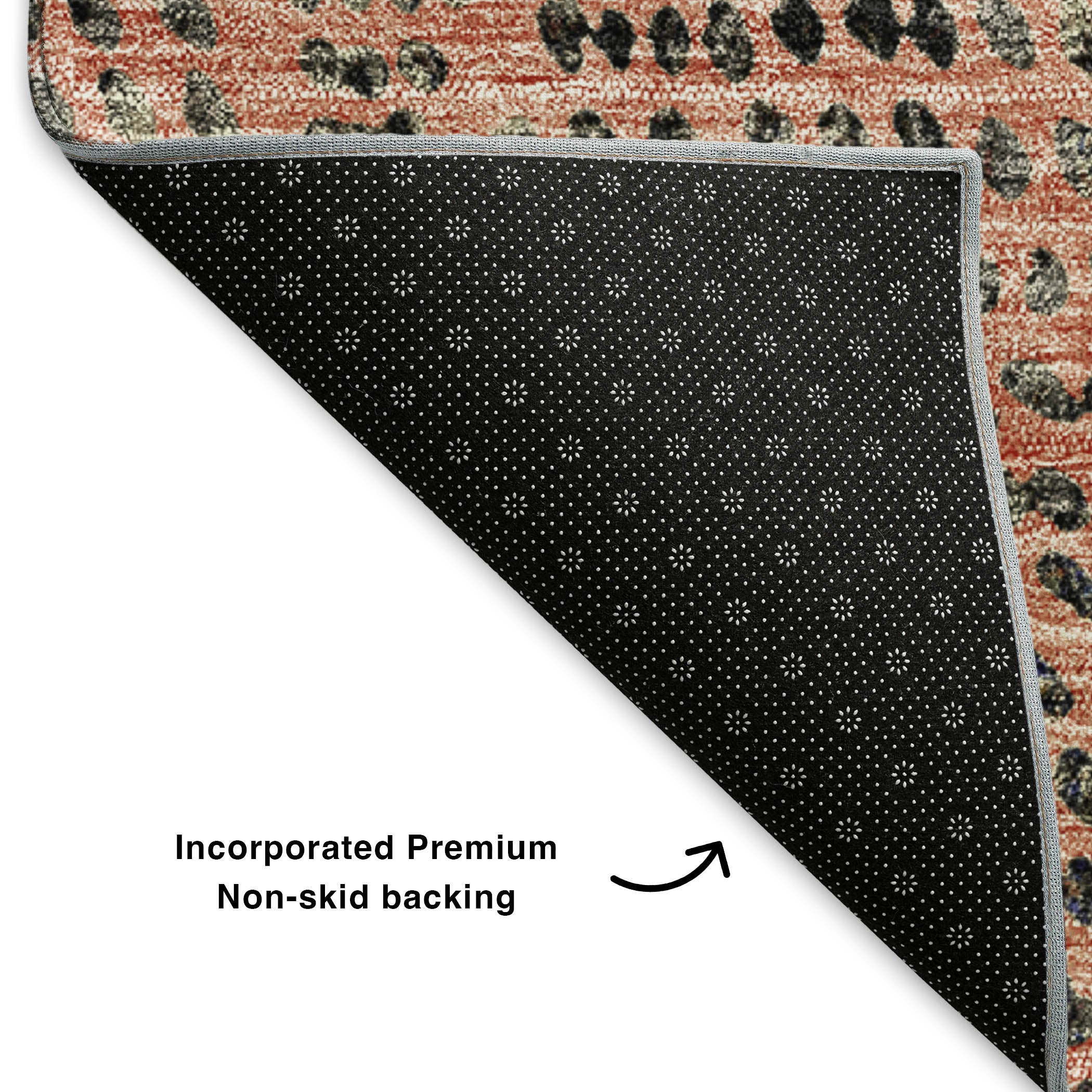 Bern Machine Washable Transitional Salmon Orange Rug 1'8" x 2'6" #shape_Rectangle