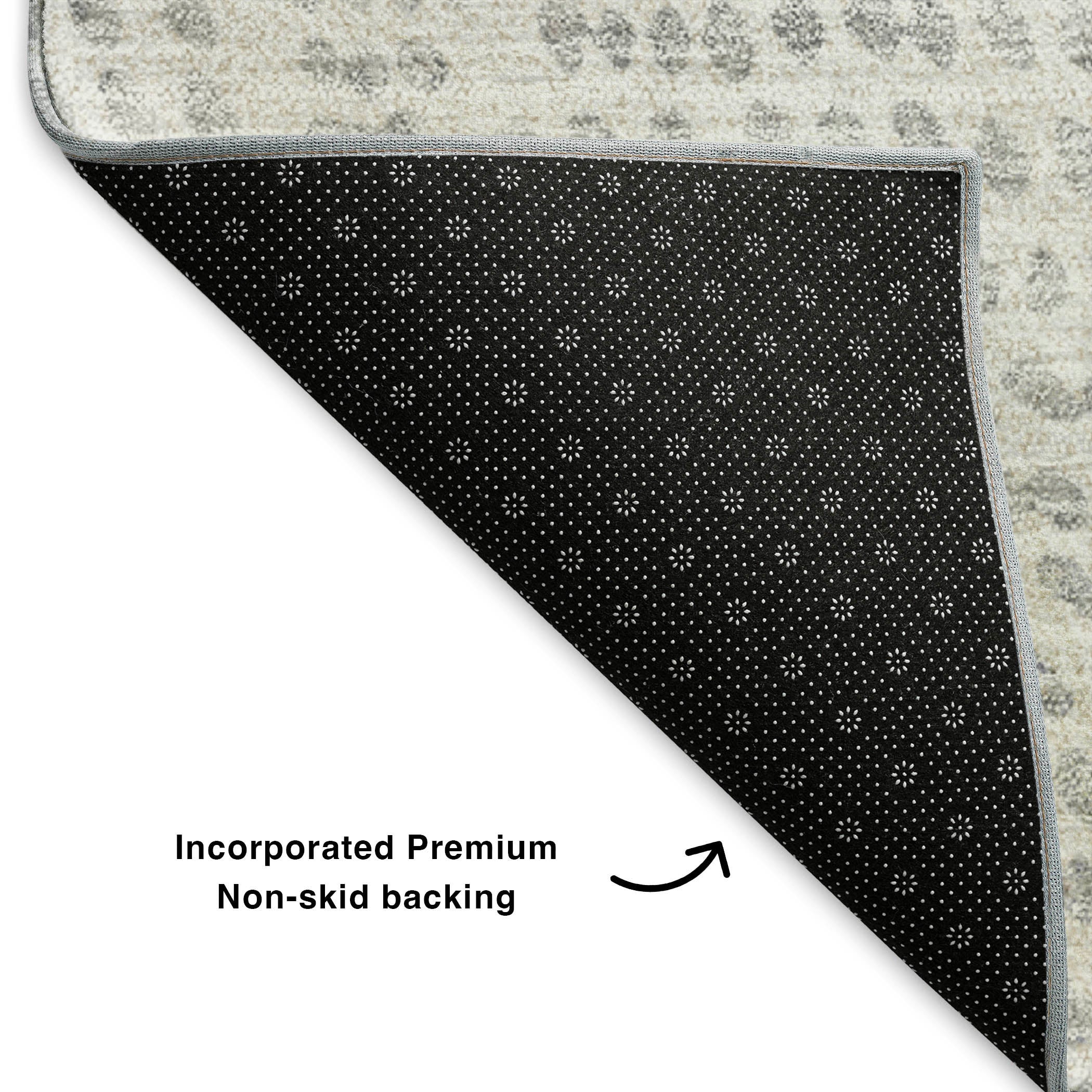 Bern Machine Washable Transitional Silver Gray Rug 1'8" x 2'6" #shape_Rectangle