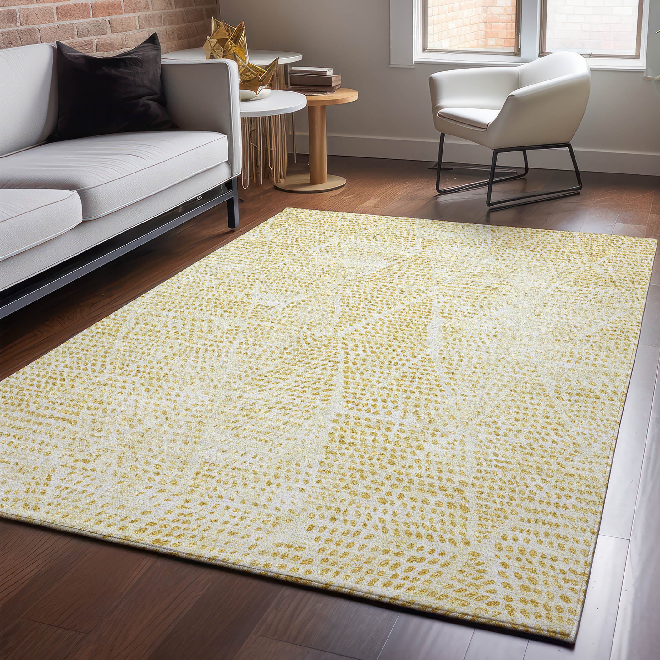 Bern Machine Washable Transitional Wheat Gold Rug 2'6" x 3'10" #shape_Rectangle