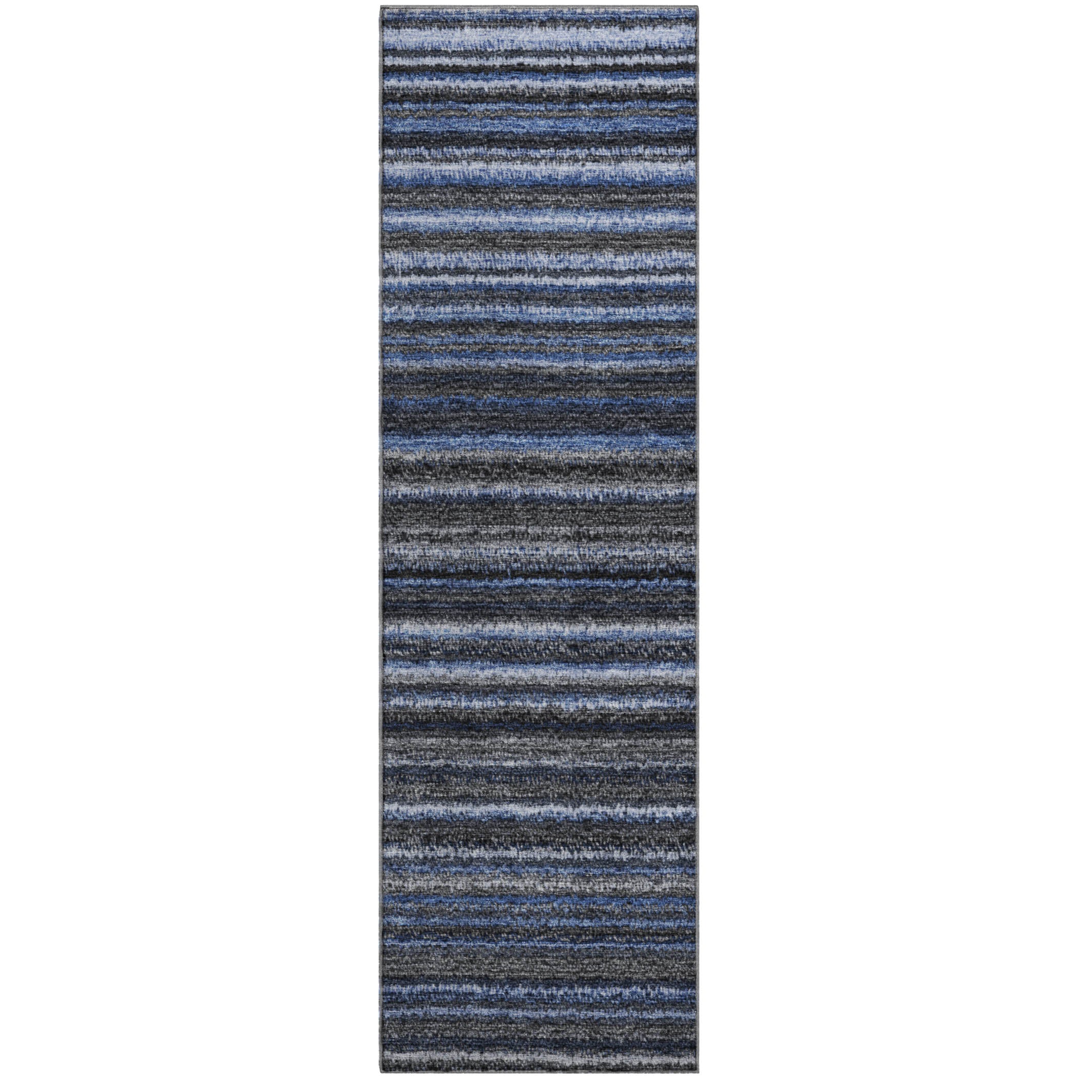 Zanzibar Machine Washable Transitional Blue Rug 2'3" x 7'6" #shape_Runner