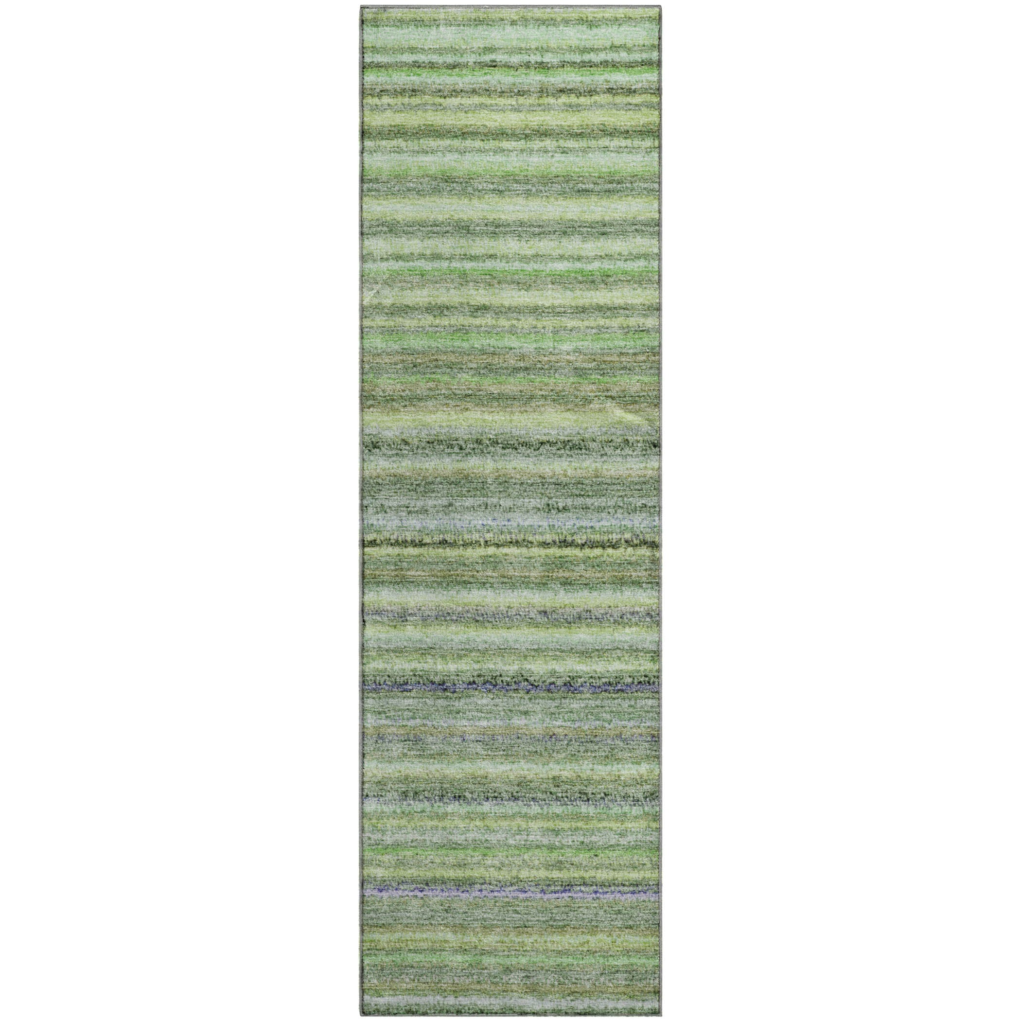 Zanzibar Machine Washable Transitional Green Rug 2'3" x 7'6" #shape_Runner