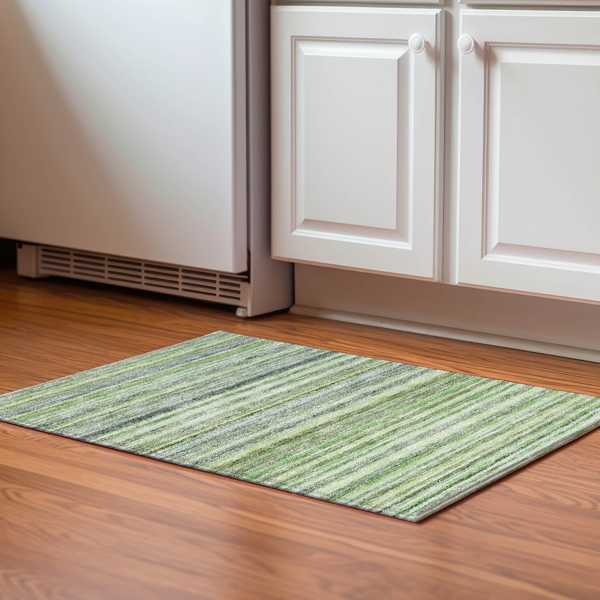 Zanzibar Machine Washable Transitional Green Rug 1'8" x 2'6" #shape_Rectangle