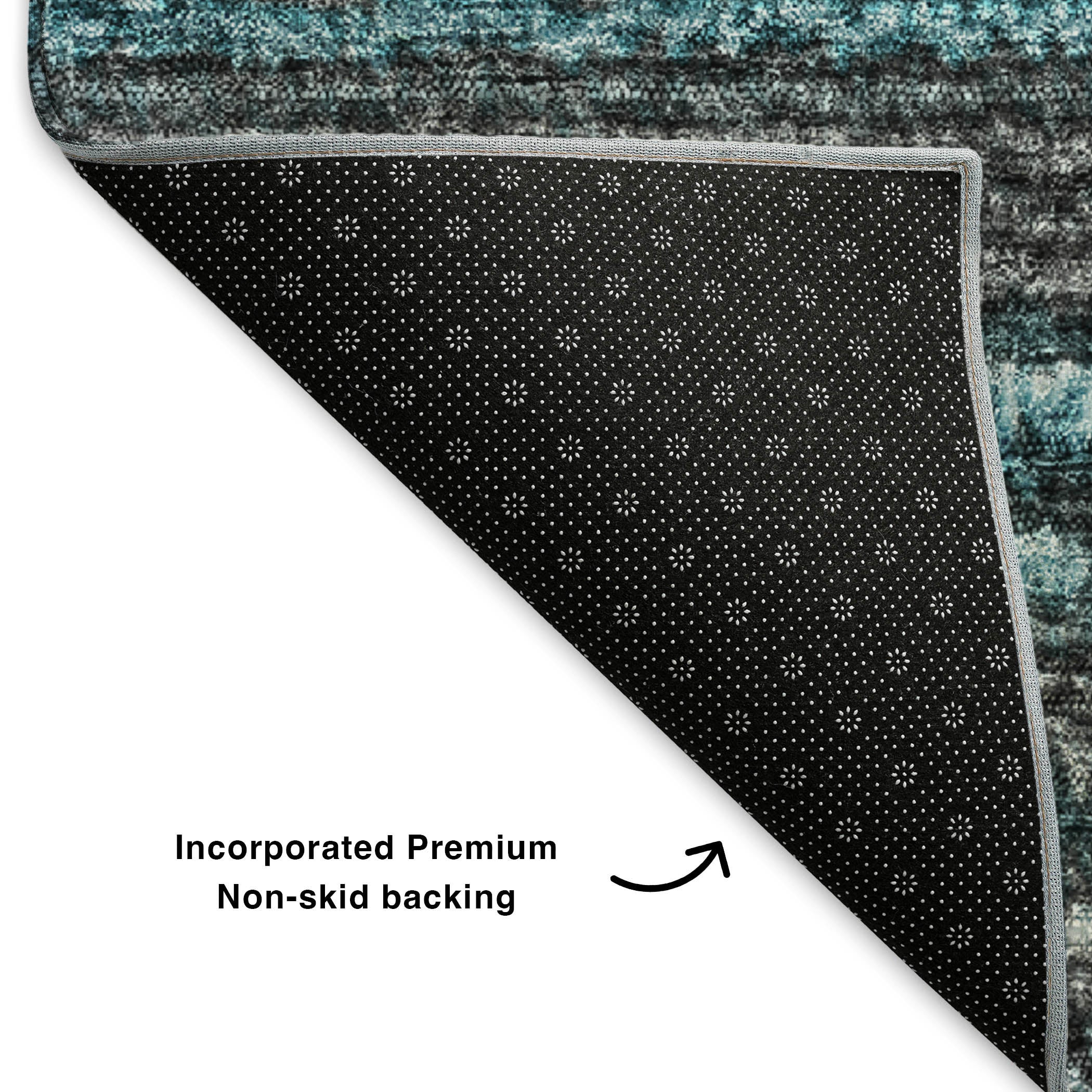 Zanzibar Machine Washable Transitional Teal Rug 1'8" x 2'6" #shape_Rectangle