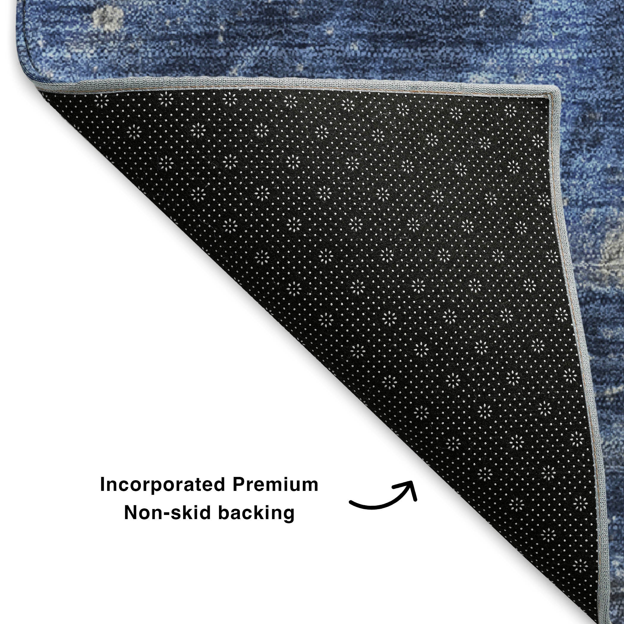 Siena Machine Washable Transitional Blue Rug 1'8" x 2'6" #shape_Rectangle