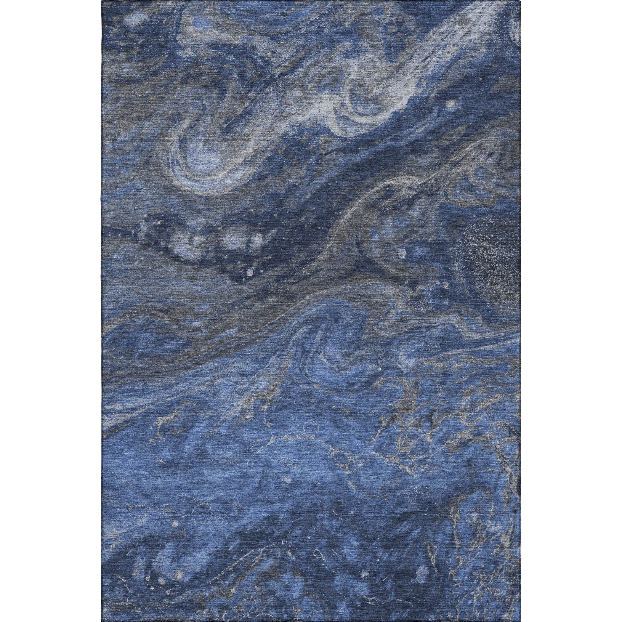 Siena Machine Washable Transitional Blue Rug 2'6" x 3'10" #shape_Rectangle