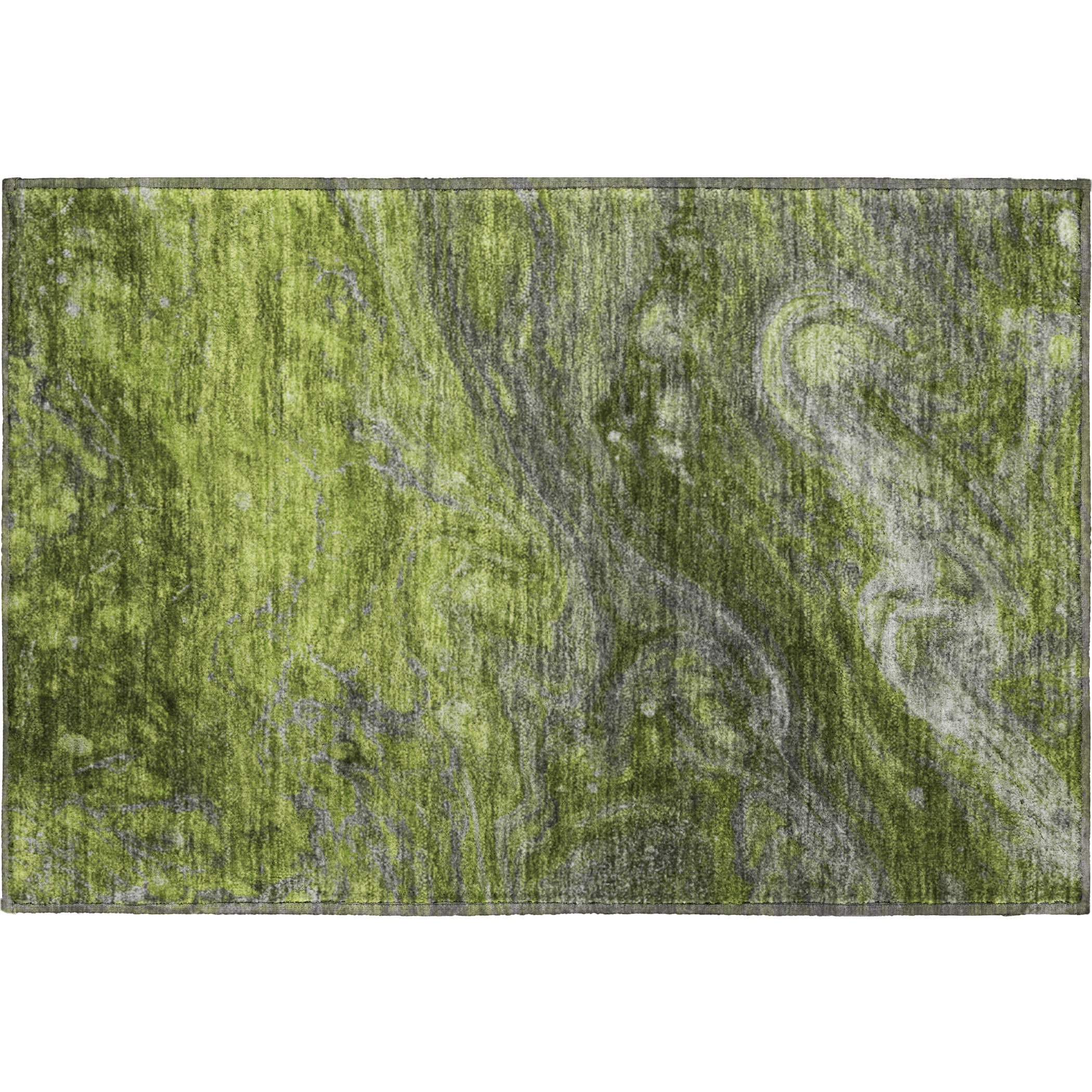 Siena Machine Washable Transitional Green Rug 1'8" x 2'6" #shape_Rectangle