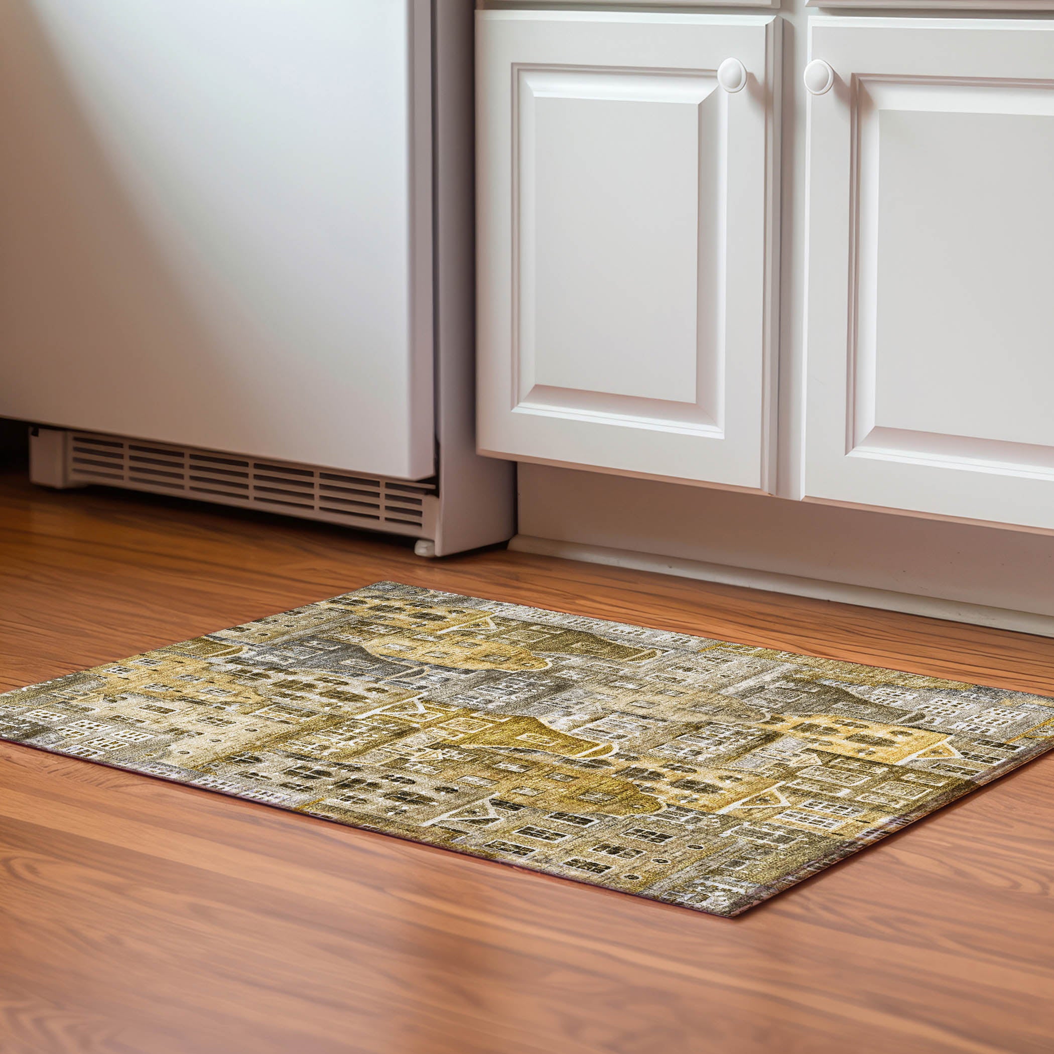 Lucerne Machine Washable Transitional Brown Rug 1'8" x 2'6" #shape_Rectangle