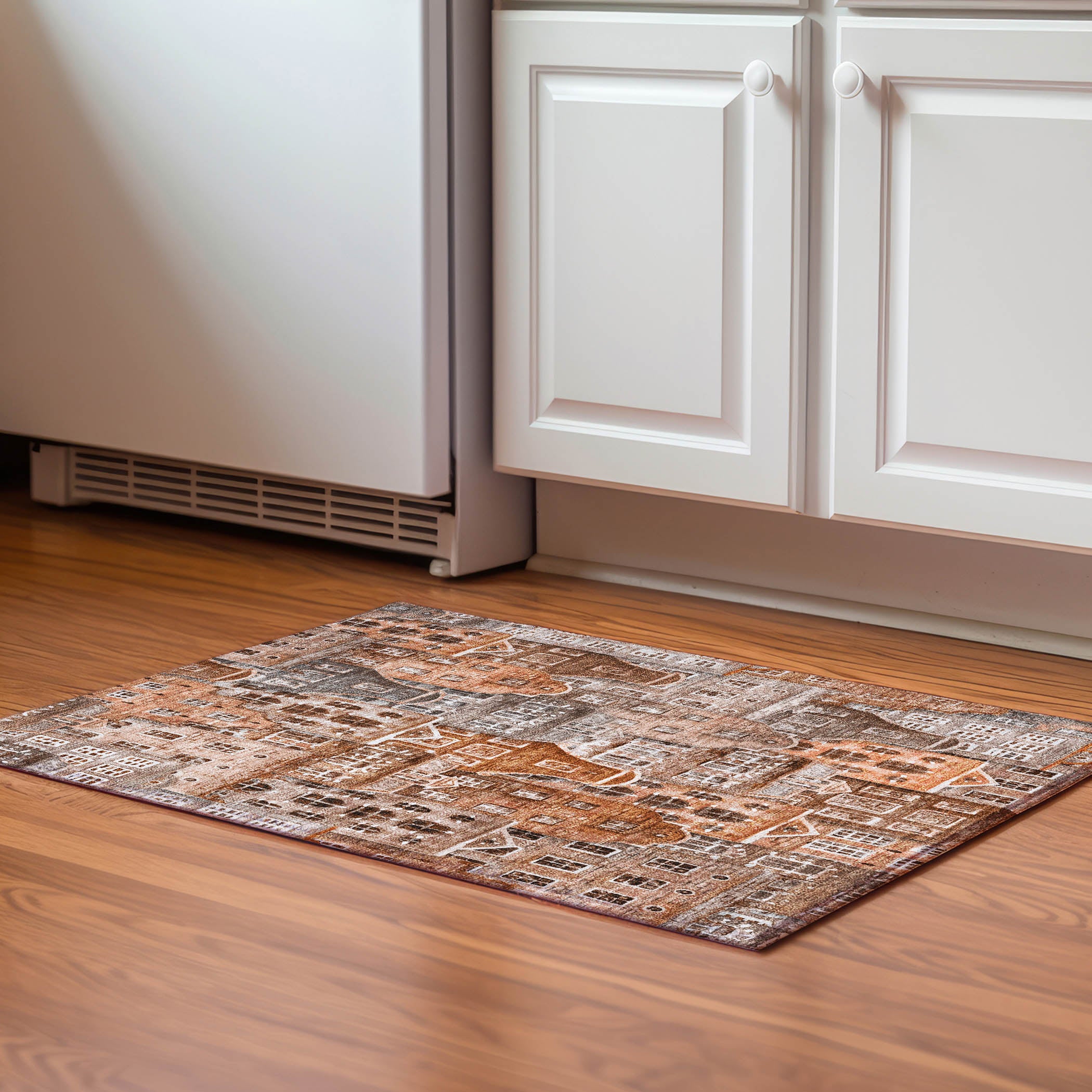 Lucerne Machine Washable Transitional Paprika Orange Rug 1'8" x 2'6" #shape_Rectangle