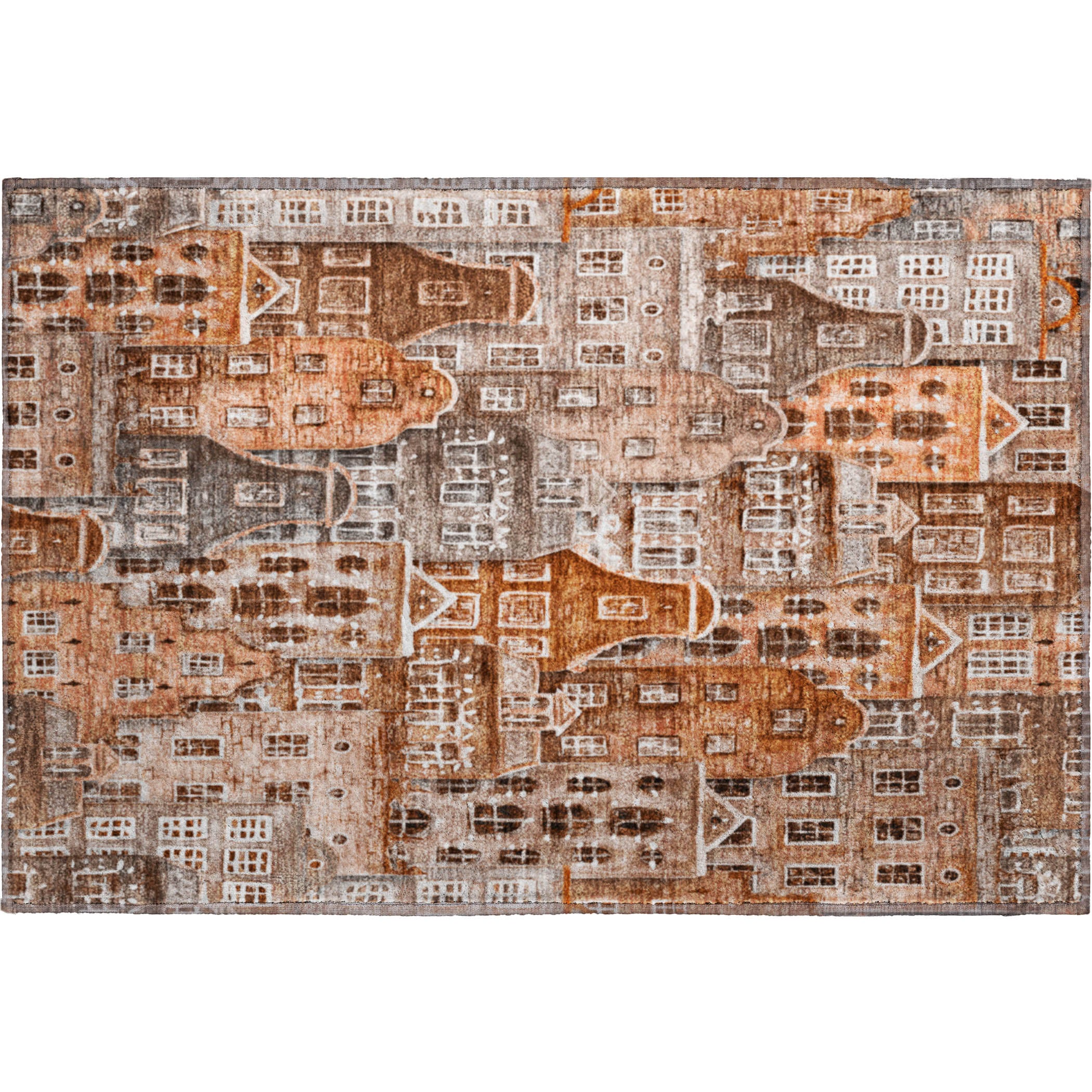 Lucerne Machine Washable Transitional Paprika Orange Rug 1'8" x 2'6" #shape_Rectangle