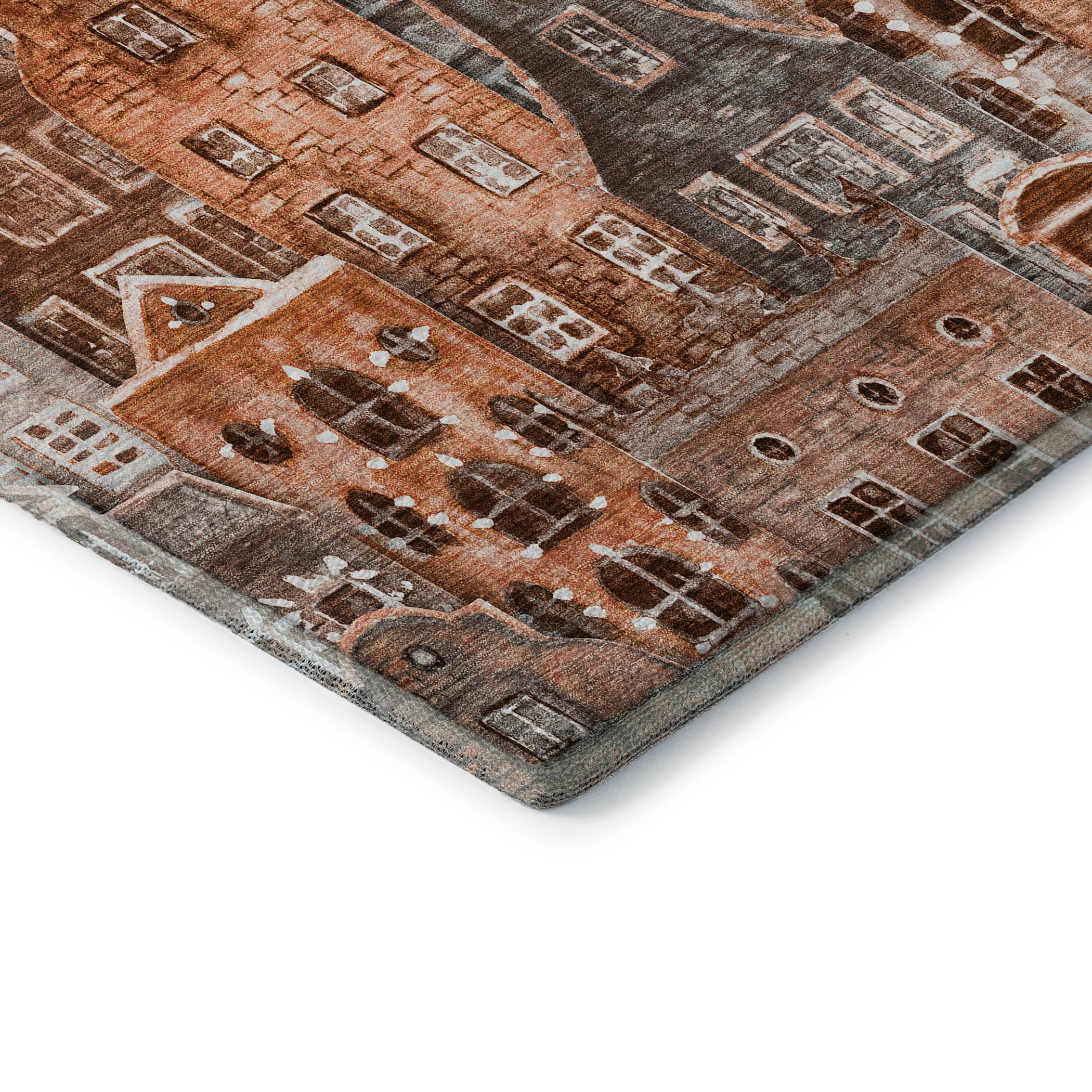 Lucerne Machine Washable Transitional Paprika Orange Rug 1'8" x 2'6" #shape_Rectangle