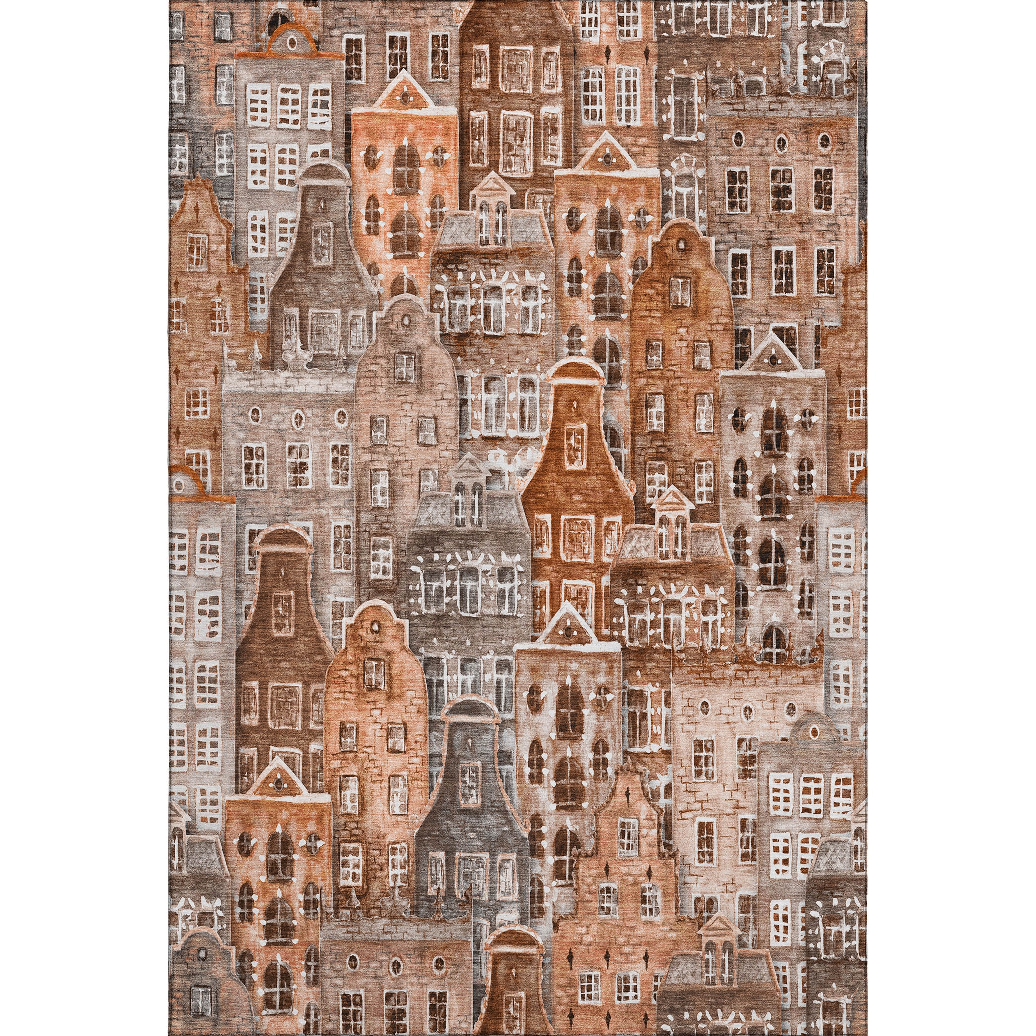 Lucerne Machine Washable Transitional Paprika Orange Rug 2'6" x 3'10" #shape_Rectangle