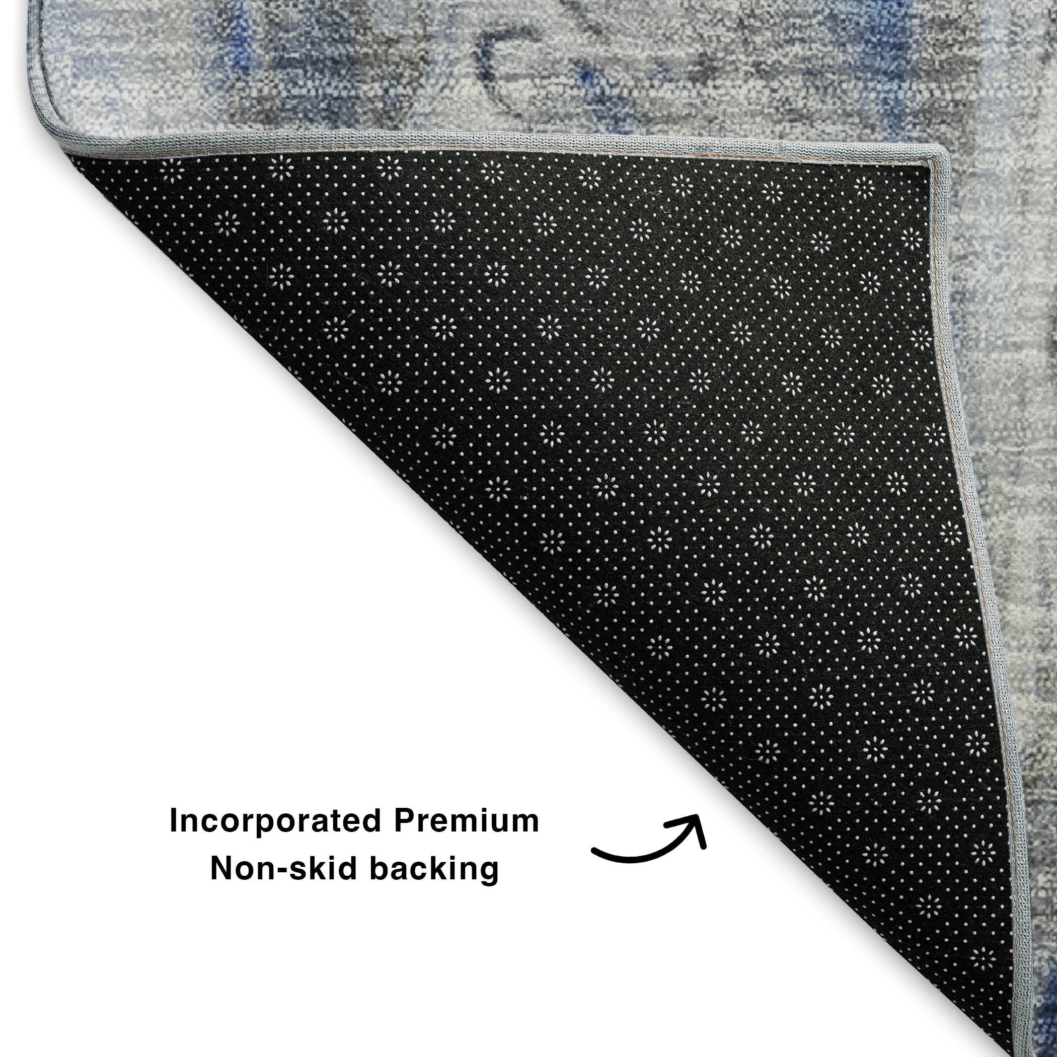 Tallinn Machine Washable Contemporary Blue Rug 1'8" x 2'6" #shape_Rectangle