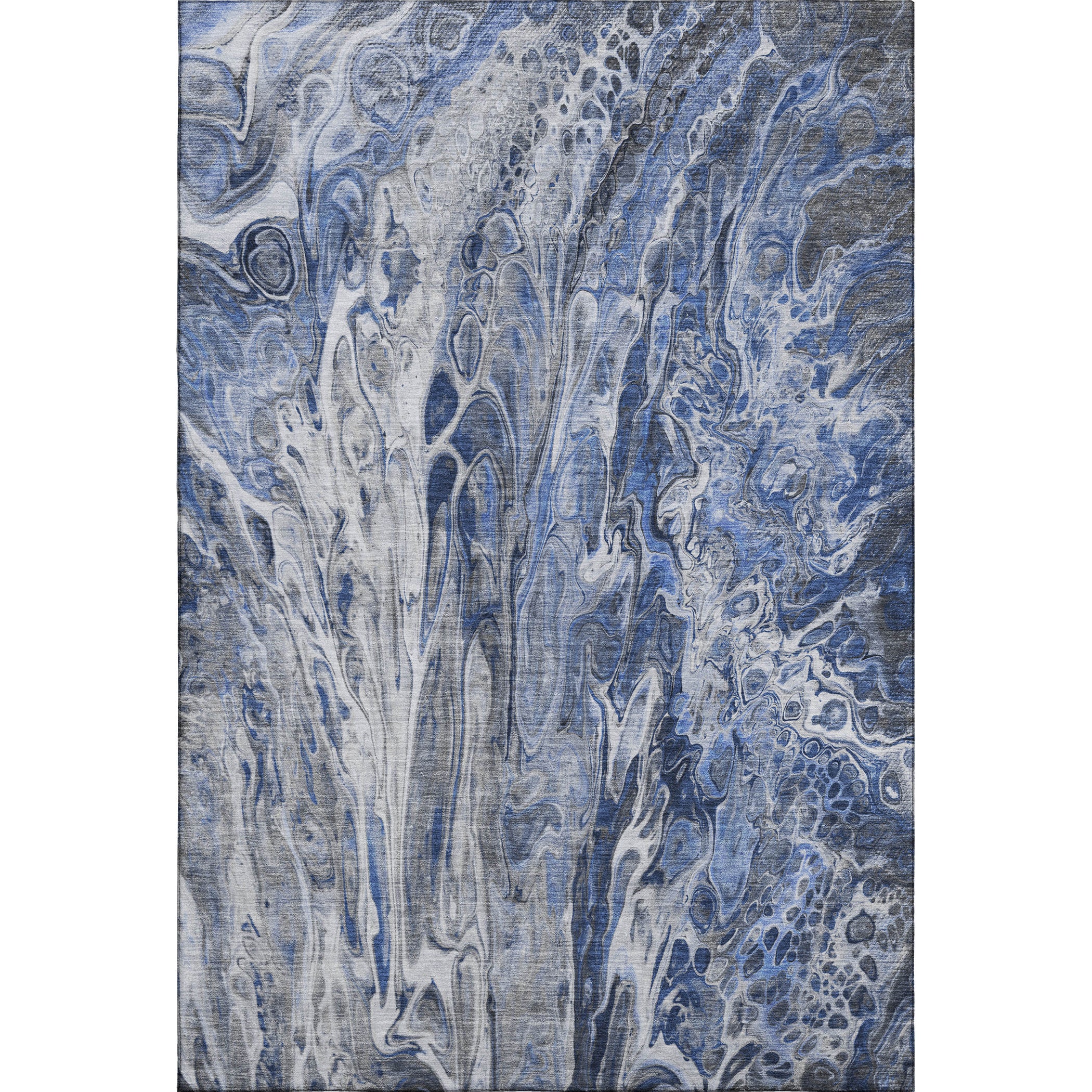 Tallinn Machine Washable Contemporary Blue Rug 2'6" x 3'10" #shape_Rectangle